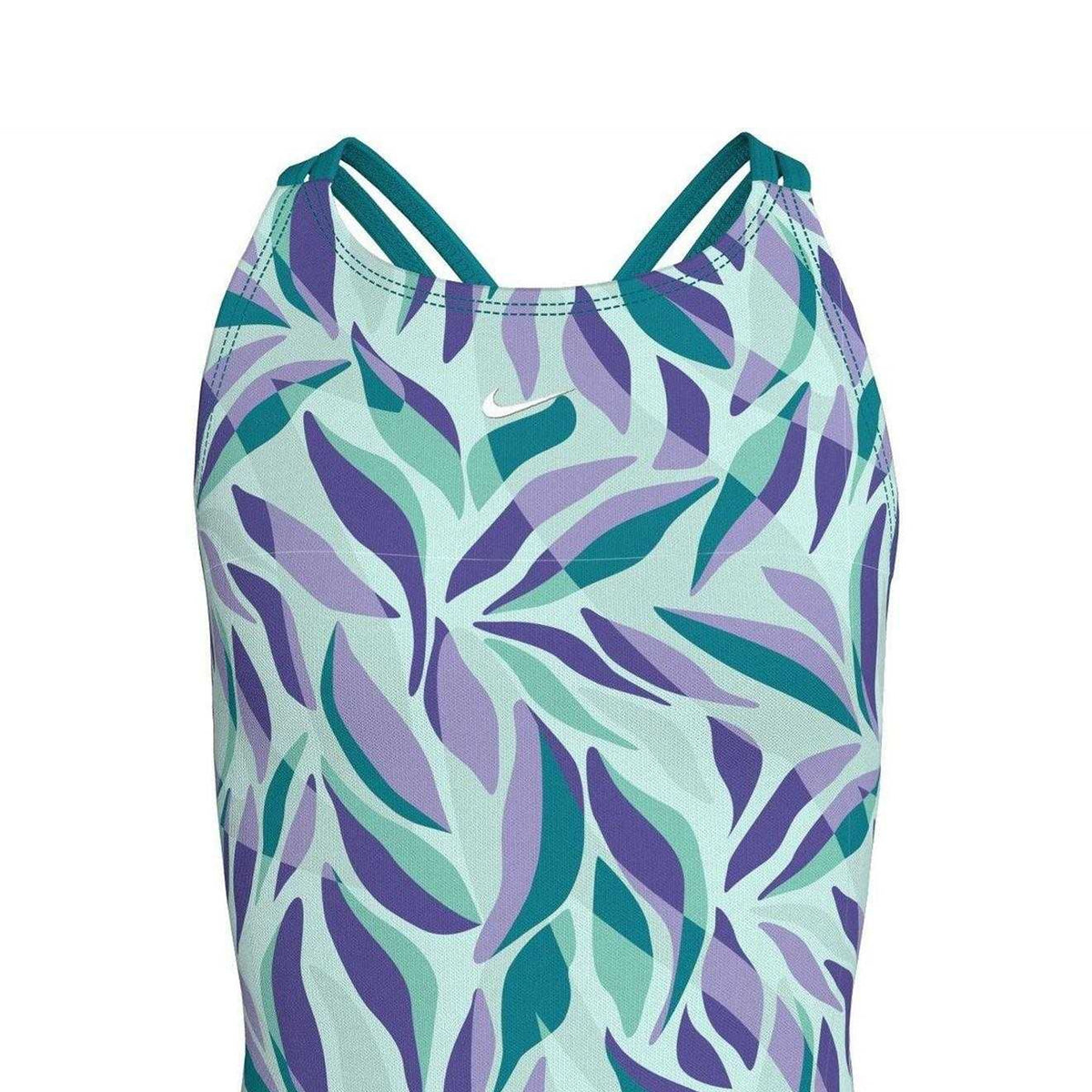Blue - Lifestyle - Nike Girls Leaf Print One Piece Swimsuit