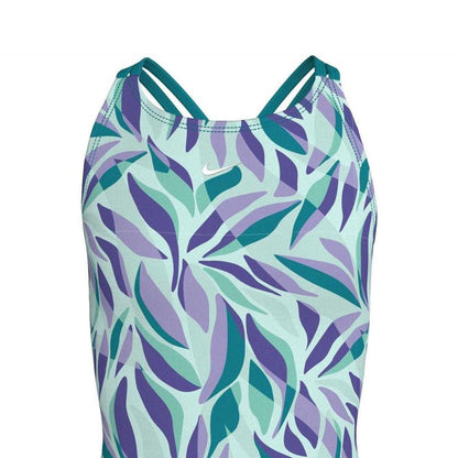 Blue - Lifestyle - Nike Girls Leaf Print One Piece Swimsuit