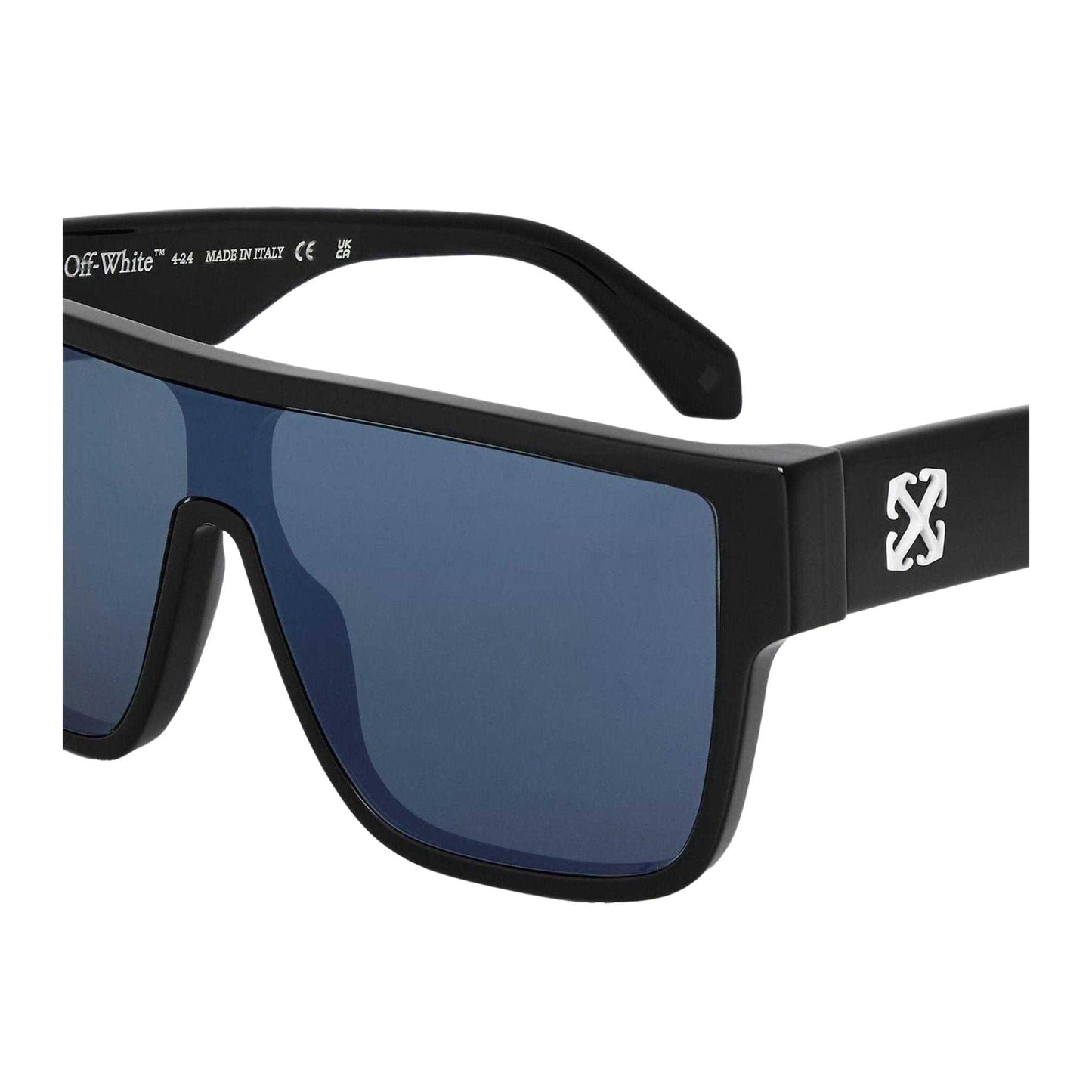 Black-Blue - Side - Off-White Womens-Ladies Square Tortoise Shell Sunglasses