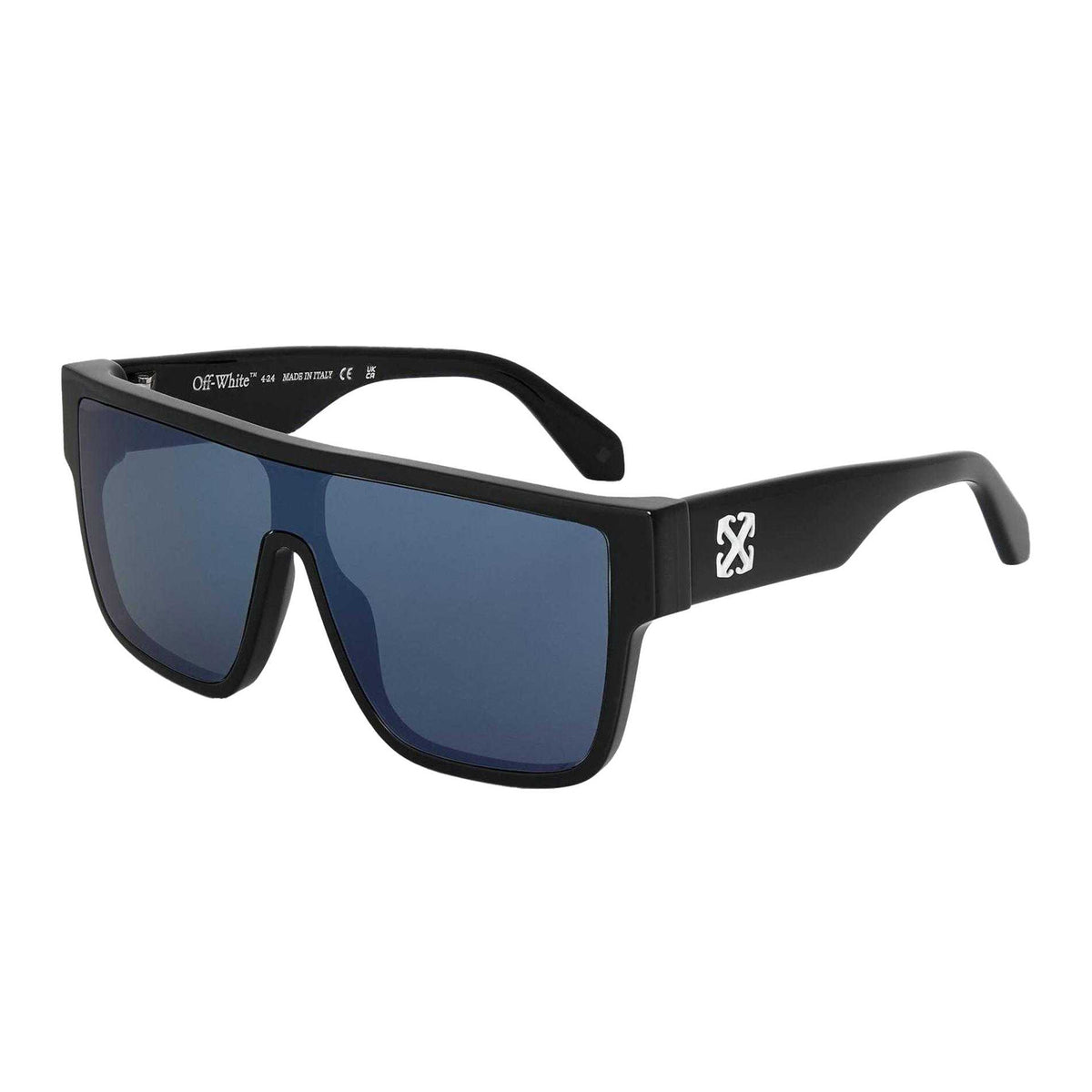 Black-Blue - Front - Off-White Womens-Ladies Square Tortoise Shell Sunglasses