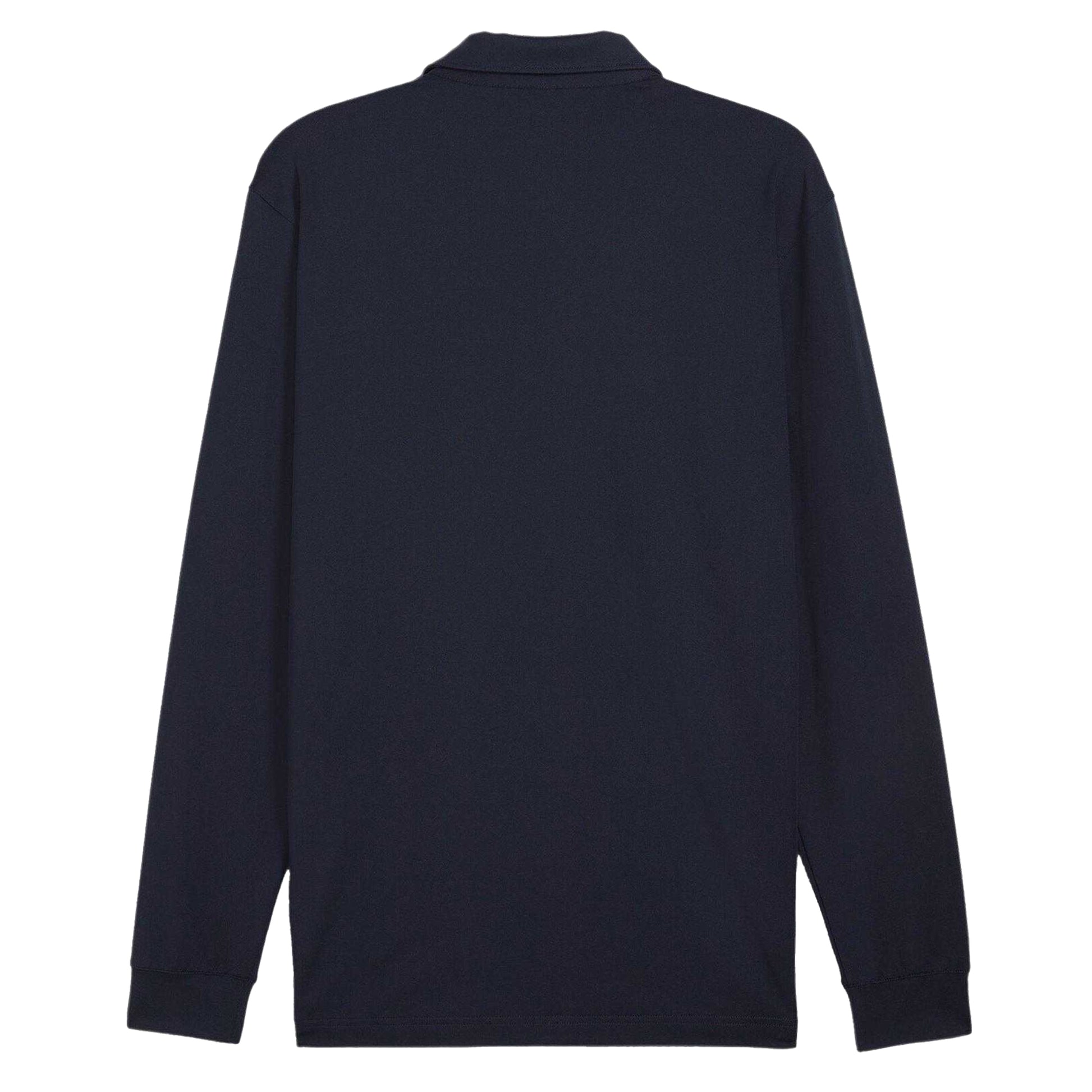 Navy-Ash Grey - Back - Puma Mens Cloudspun Midweight Long-Sleeved Polo Shirt