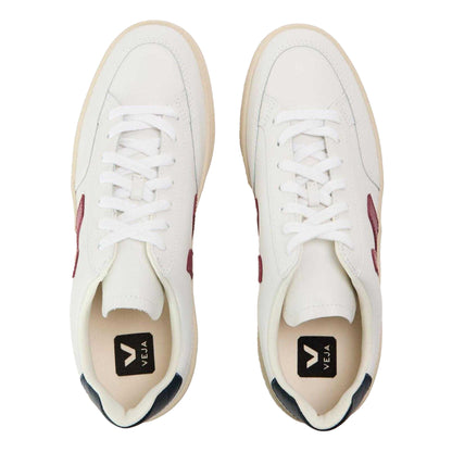 White - Side - Veja Mens V Leather Court Trainers