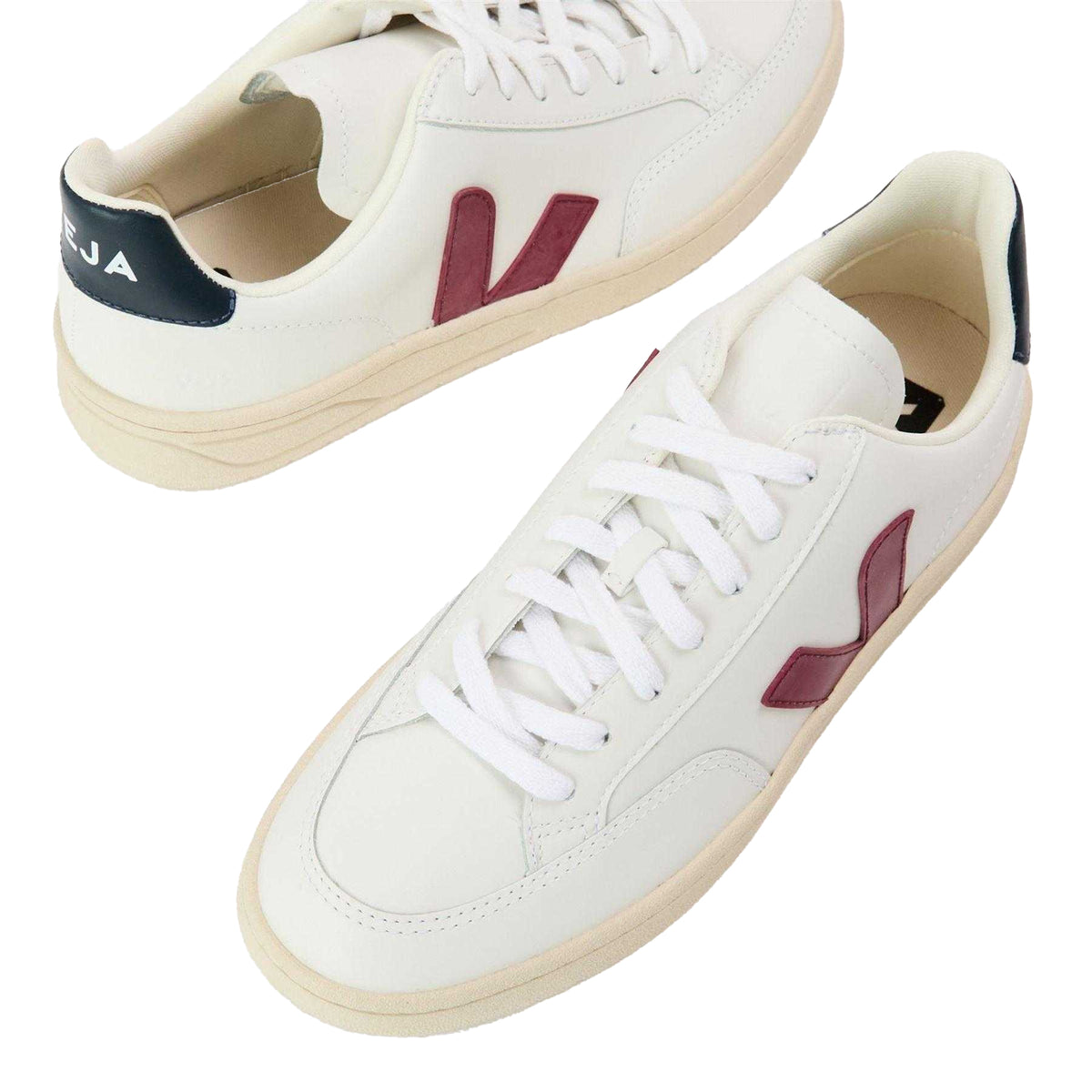 White - Lifestyle - Veja Mens V Leather Court Trainers