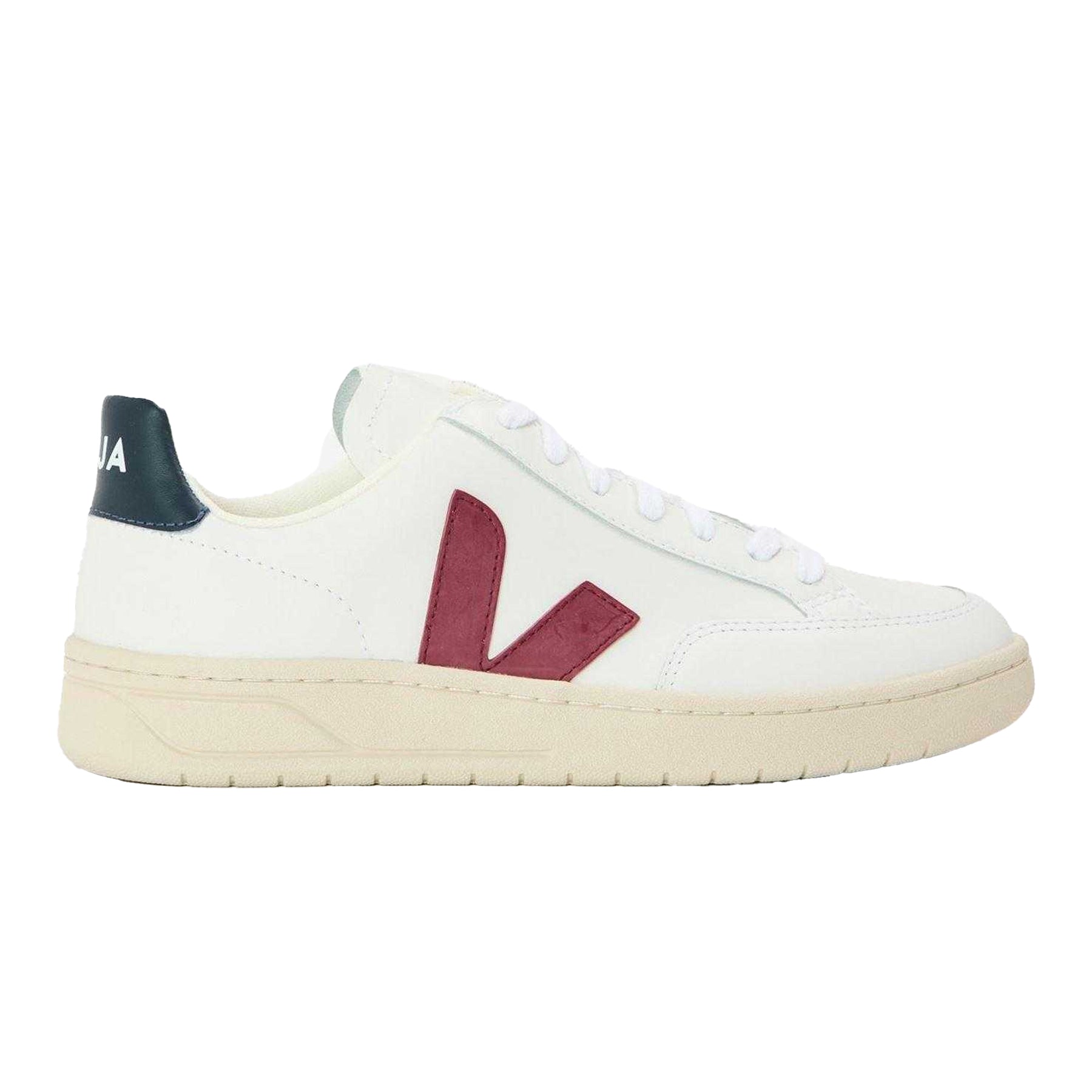 White - Front - Veja Mens V Leather Court Trainers