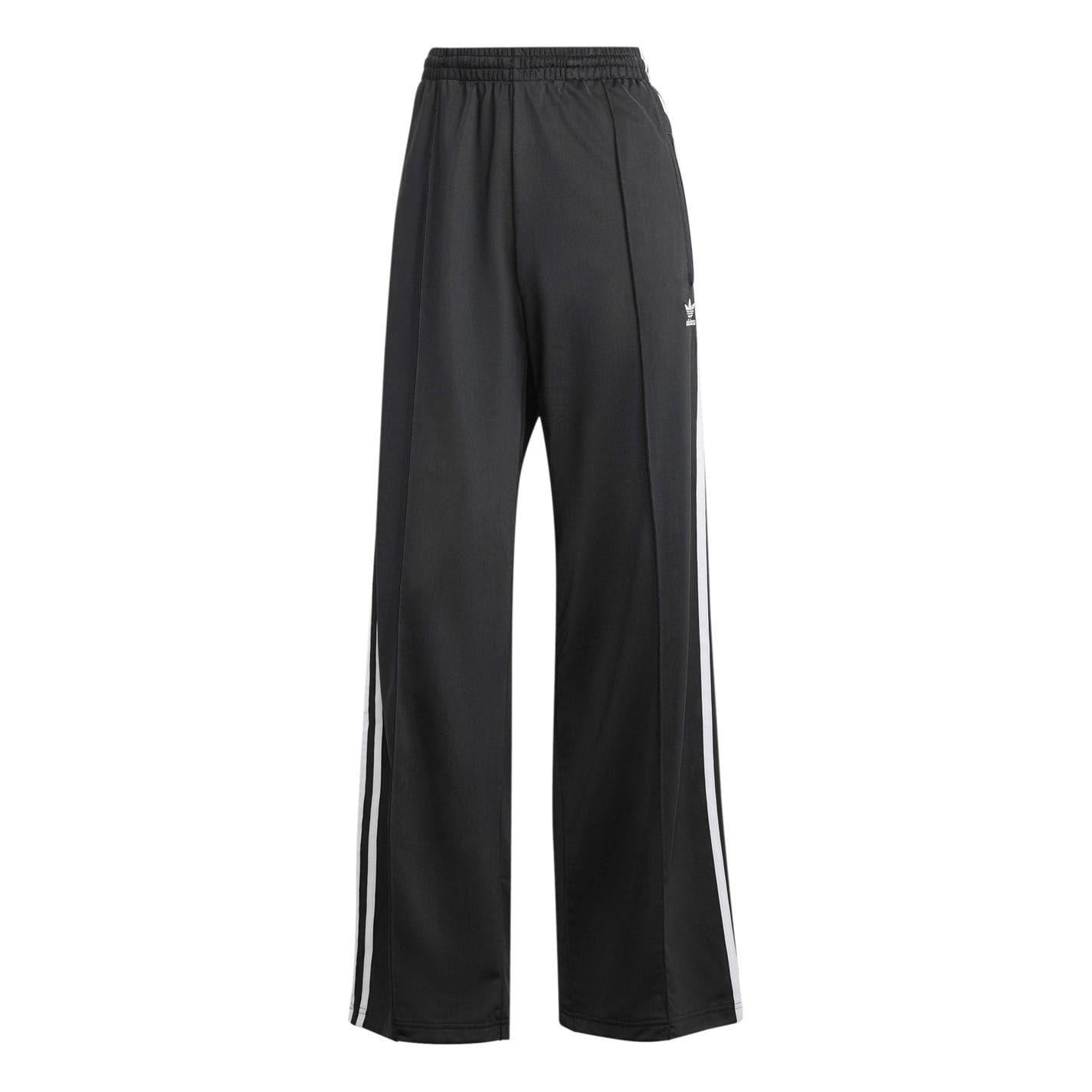 Black-White - Front - Adidas Womens-Ladies Firebird Open Hem Joggers