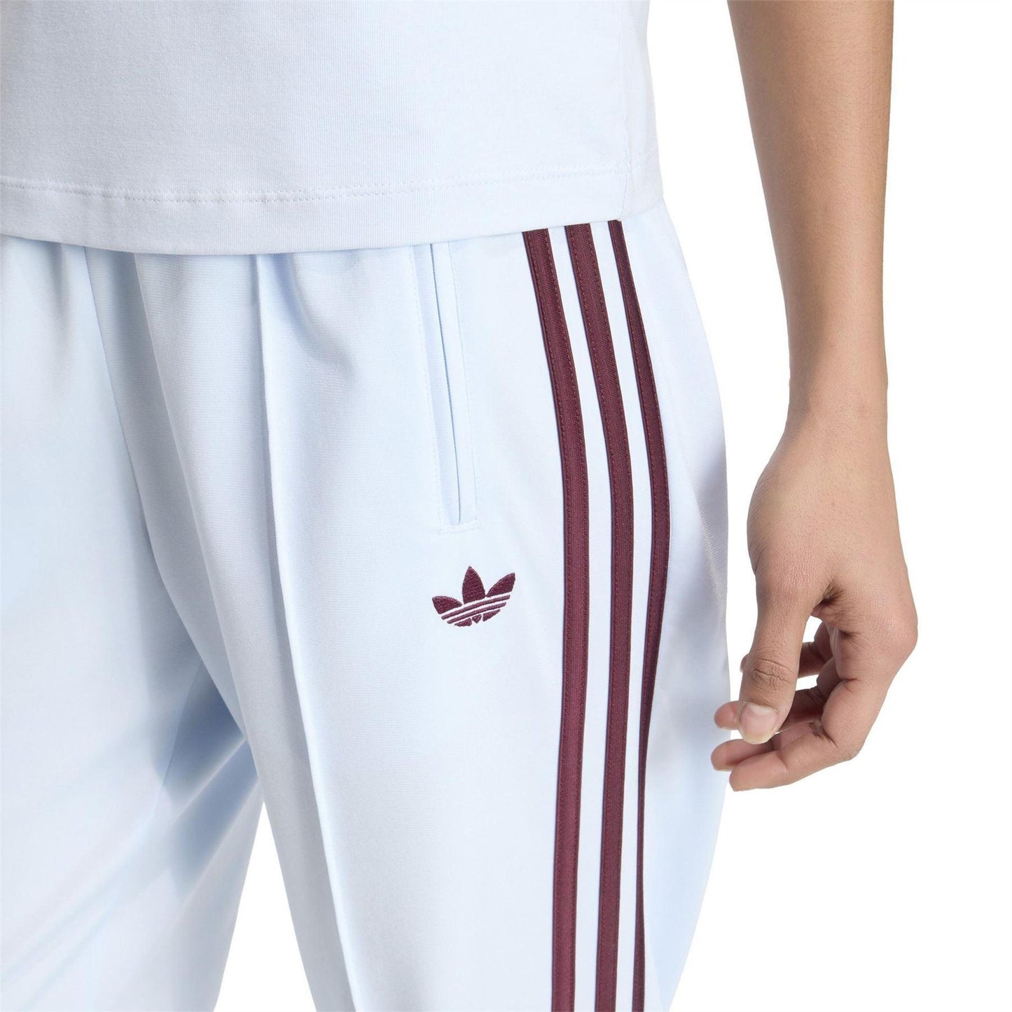 Maroon - Lifestyle - Adidas Womens-Ladies Firebird Open Hem Joggers