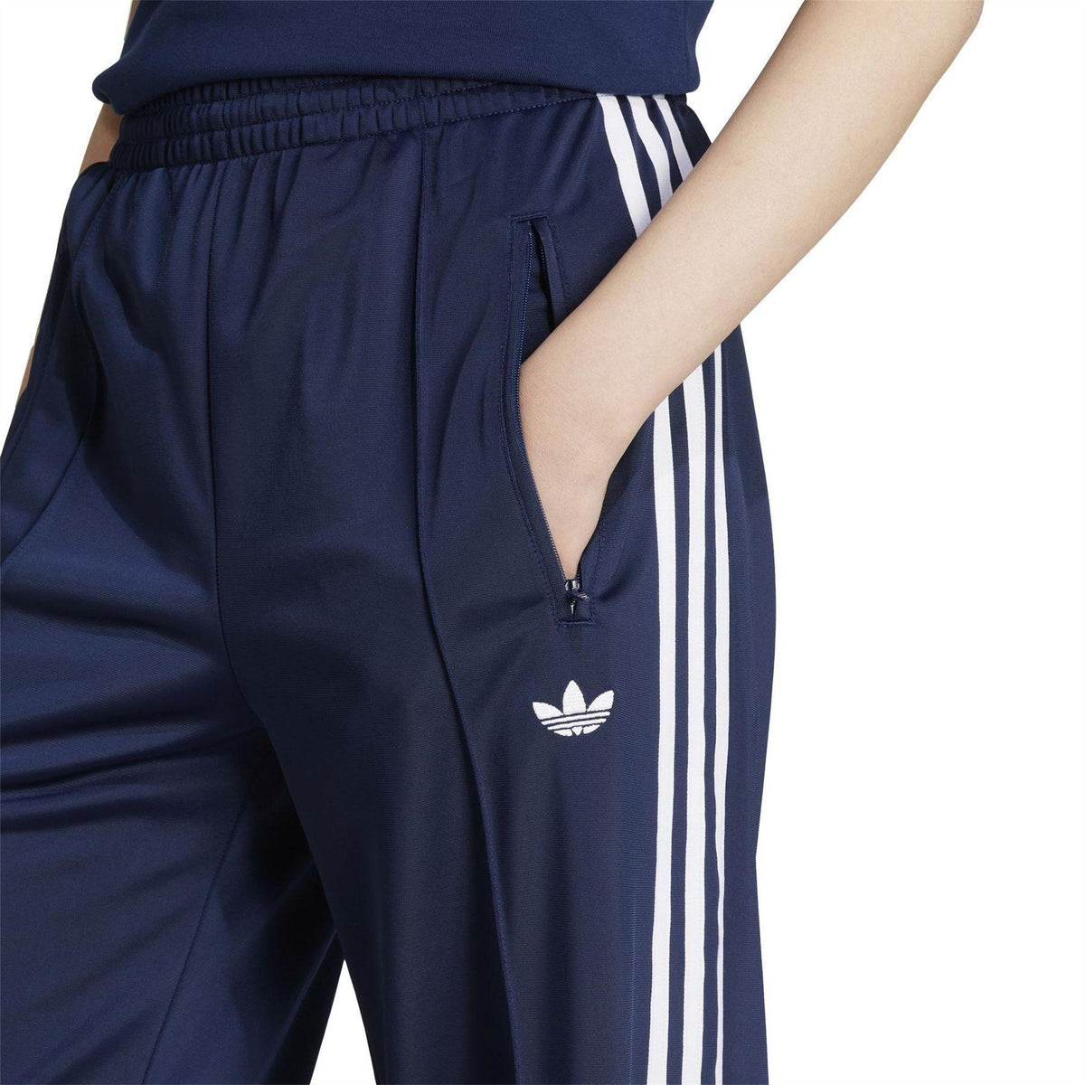 Night Indigo - Side - Adidas Womens-Ladies Firebird Open Hem Joggers