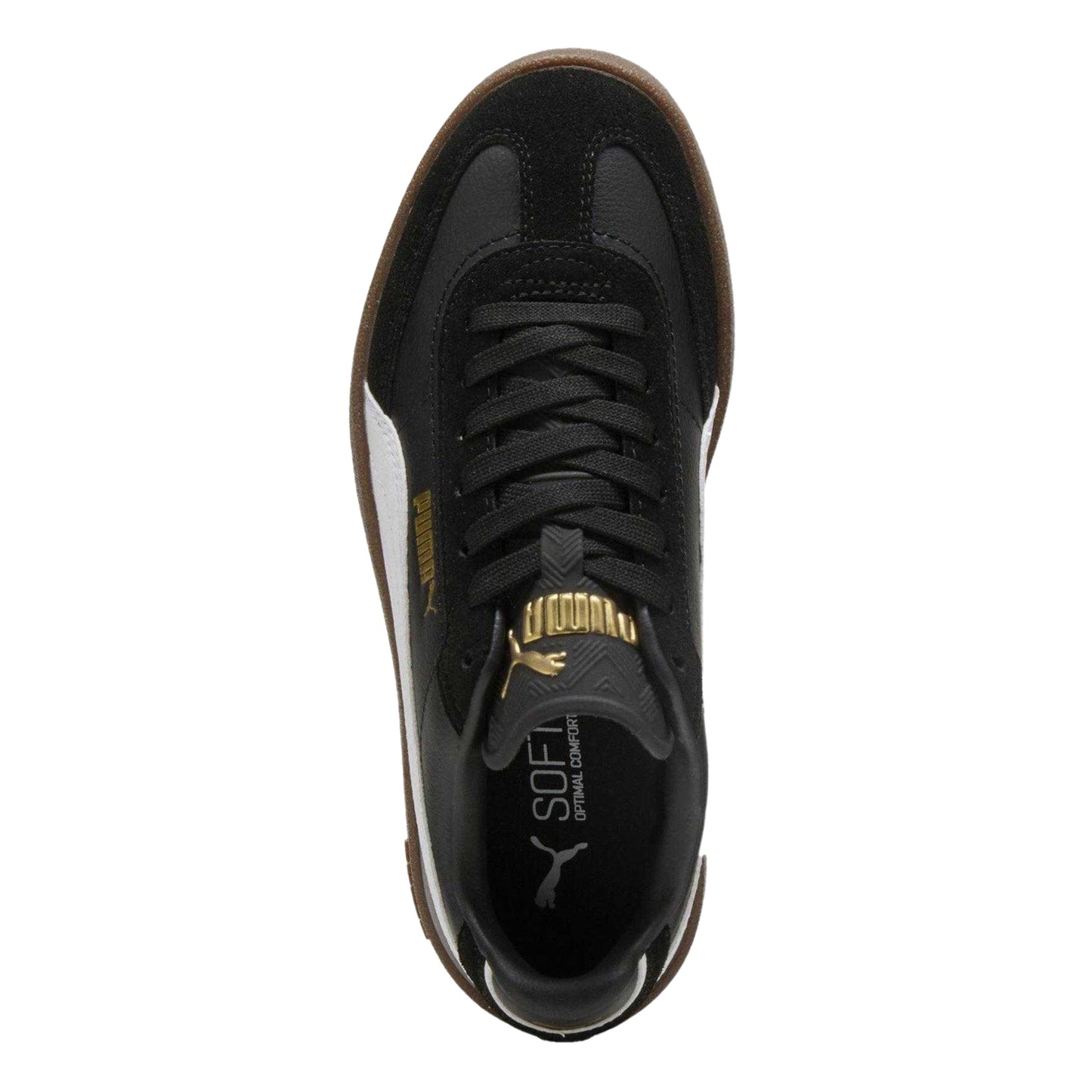 Black-White - Side - Puma Childrens-Kids Club II Era Leather Trainers