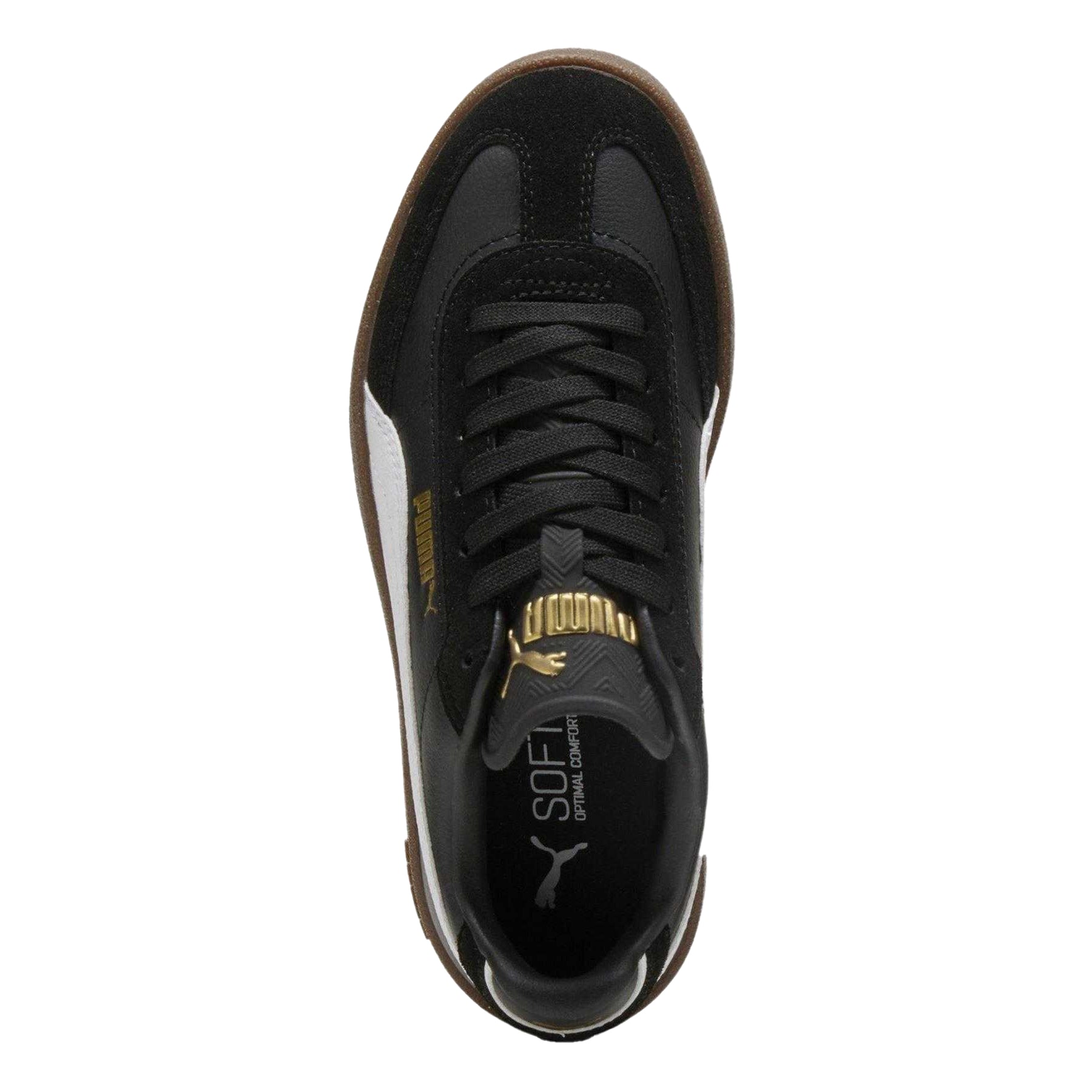 Black-White - Side - Puma Childrens-Kids Club II Era Leather Trainers