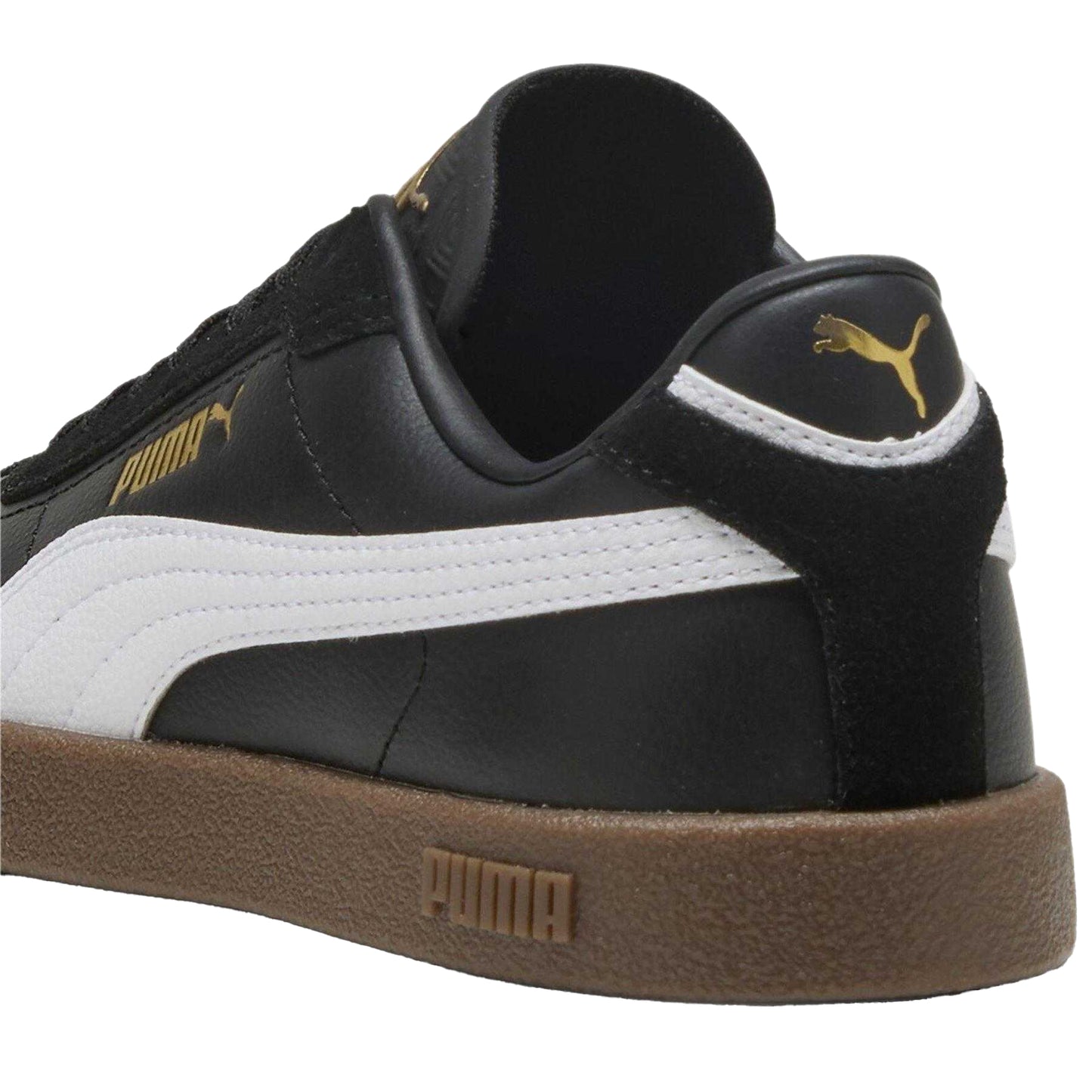 Black-White - Pack Shot - Puma Childrens-Kids Club II Era Leather Trainers