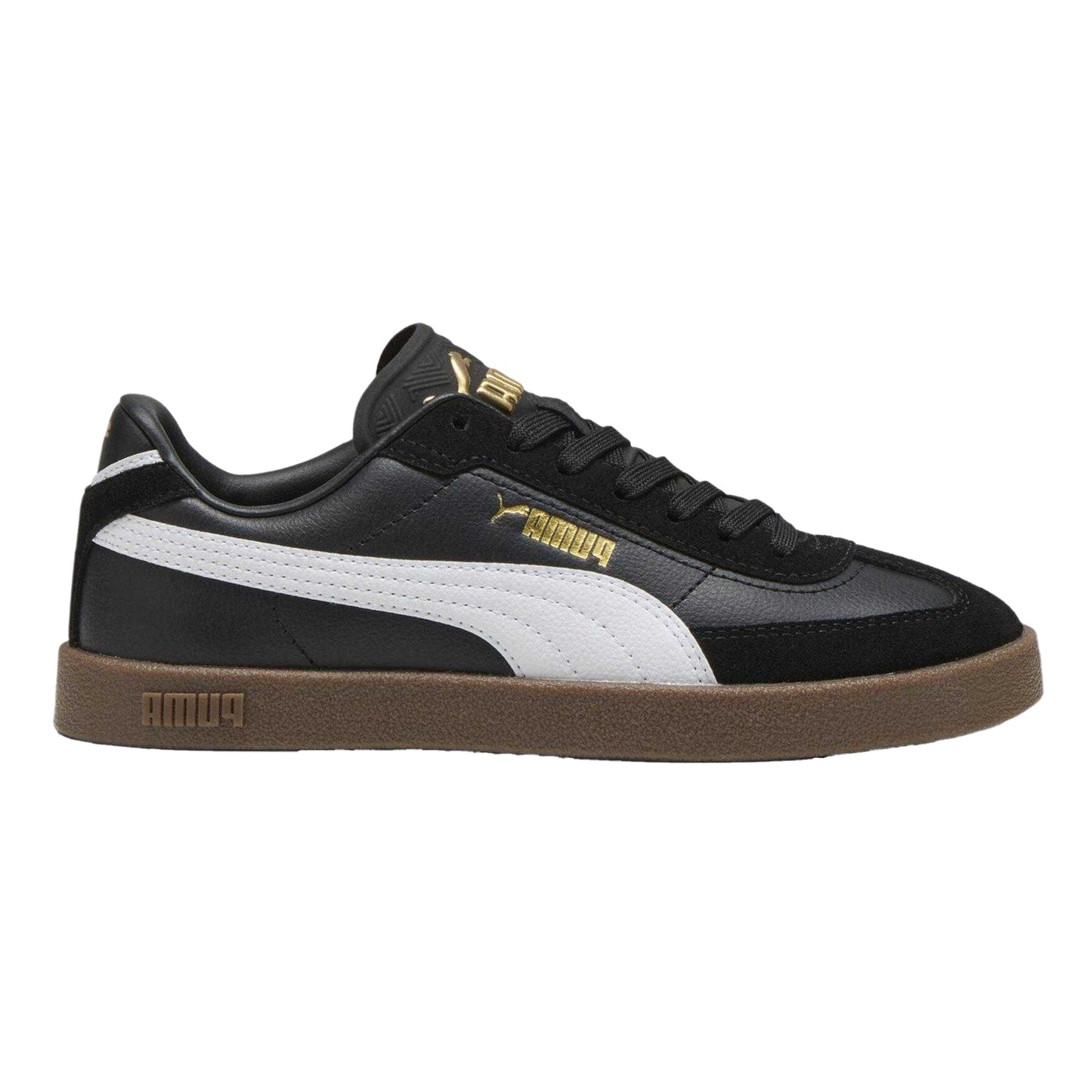 Black-White - Front - Puma Childrens-Kids Club II Era Leather Trainers