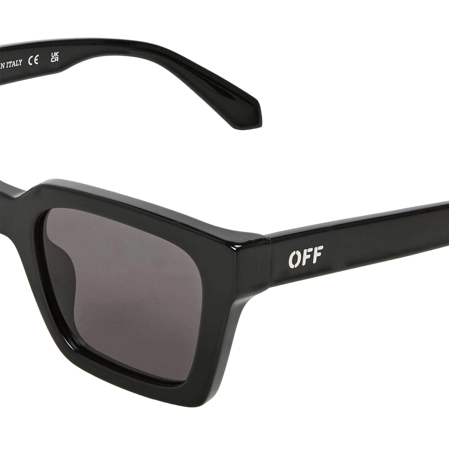 Black - Side - Off White Womens-Ladies Square Sunglasses