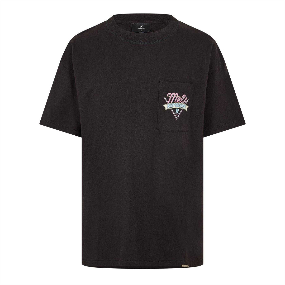 Jet Black - Front - Represent Mens Mel´s Diner Chest Pocket Oversized T-Shirt