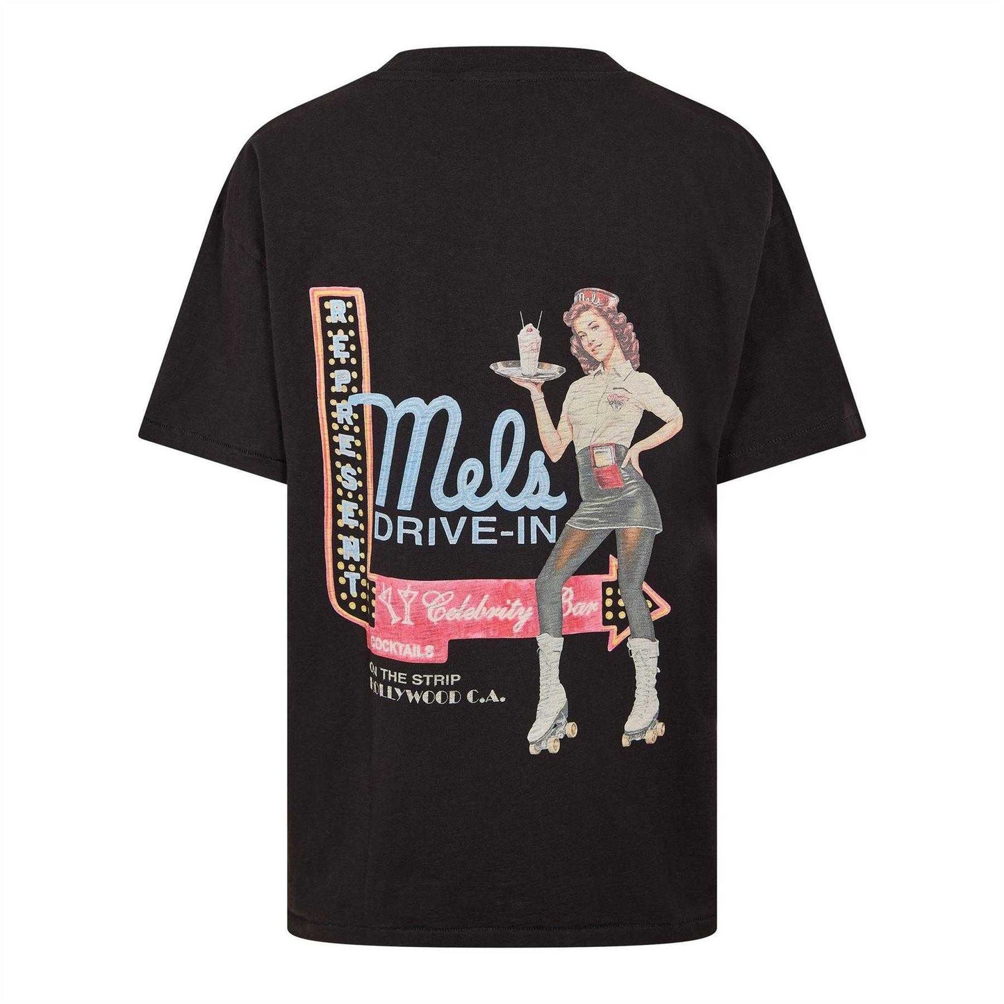 Jet Black - Back - Represent Mens Mel´s Diner Chest Pocket Oversized T-Shirt