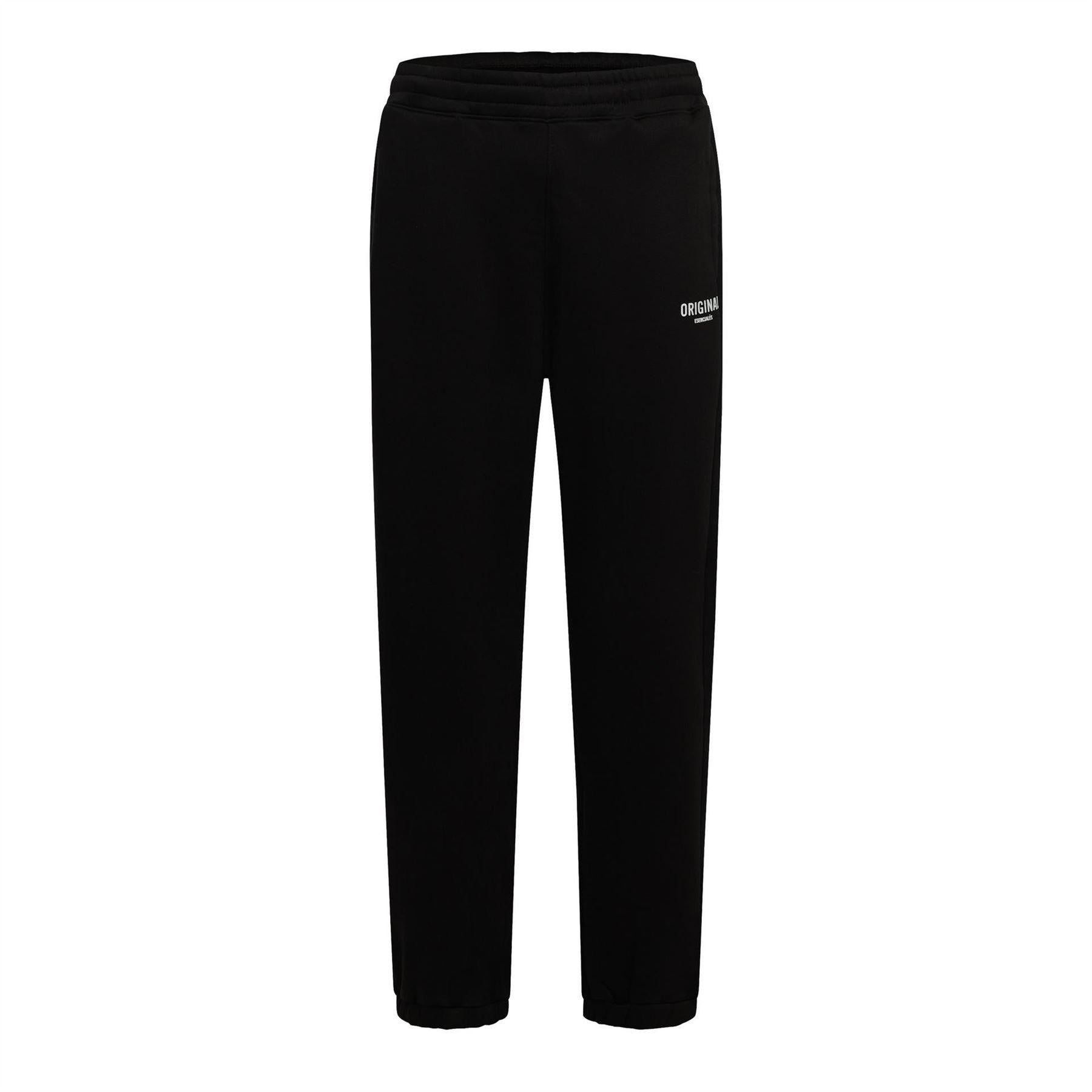 Black - Front - Essentials Mens Fleece Relaxed Fit Joggers