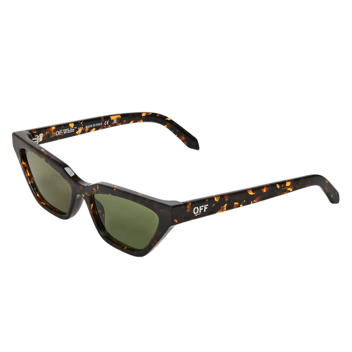Havana-Green - Front - Off White Unisex Adult Madison Sunglasses
