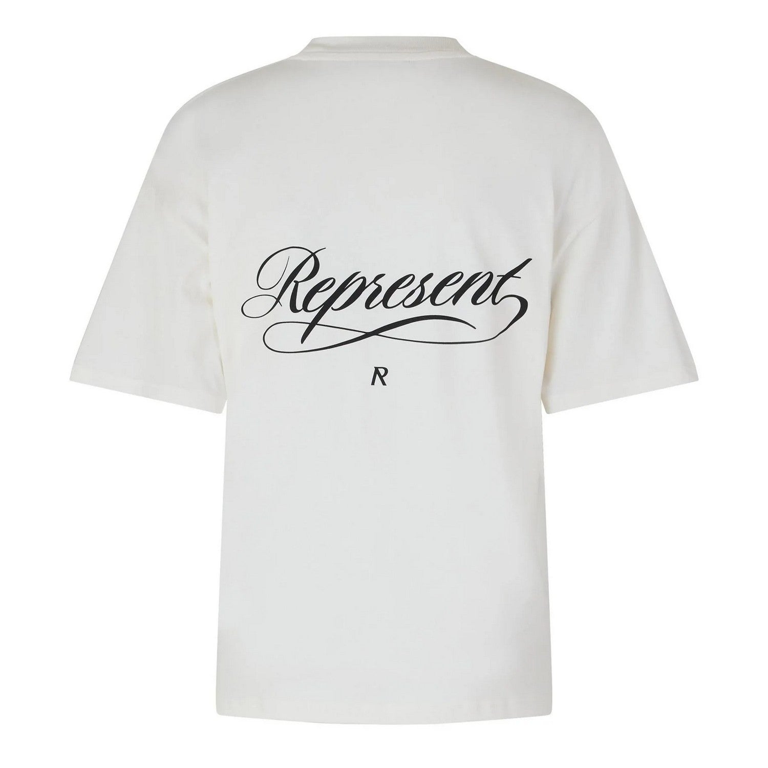 White - Back - Represent Mens Script Graphic Logo Slub Oversized T-Shirt