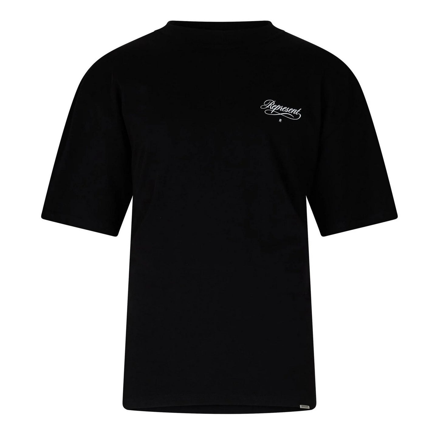 Black - Front - Represent Mens Script Graphic Logo Slub Oversized T-Shirt