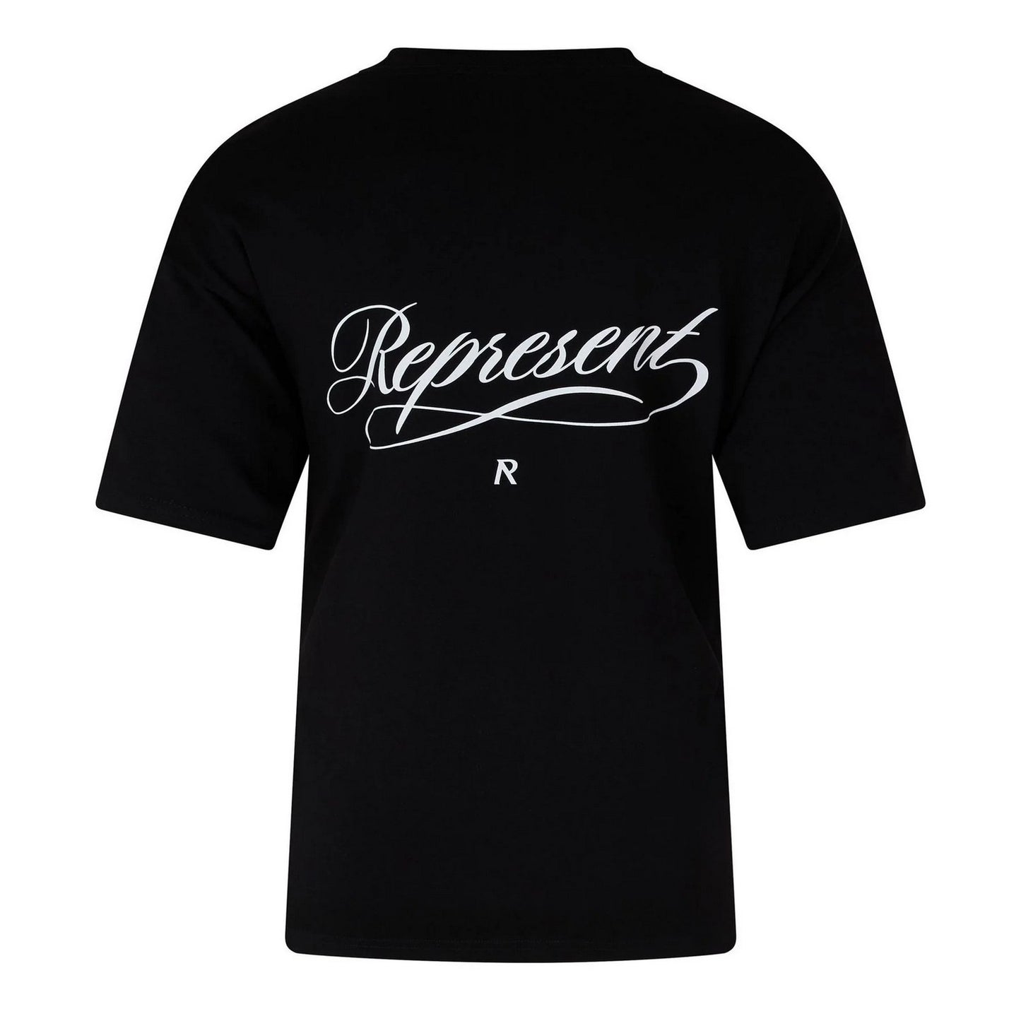 Black - Back - Represent Mens Script Graphic Logo Slub Oversized T-Shirt