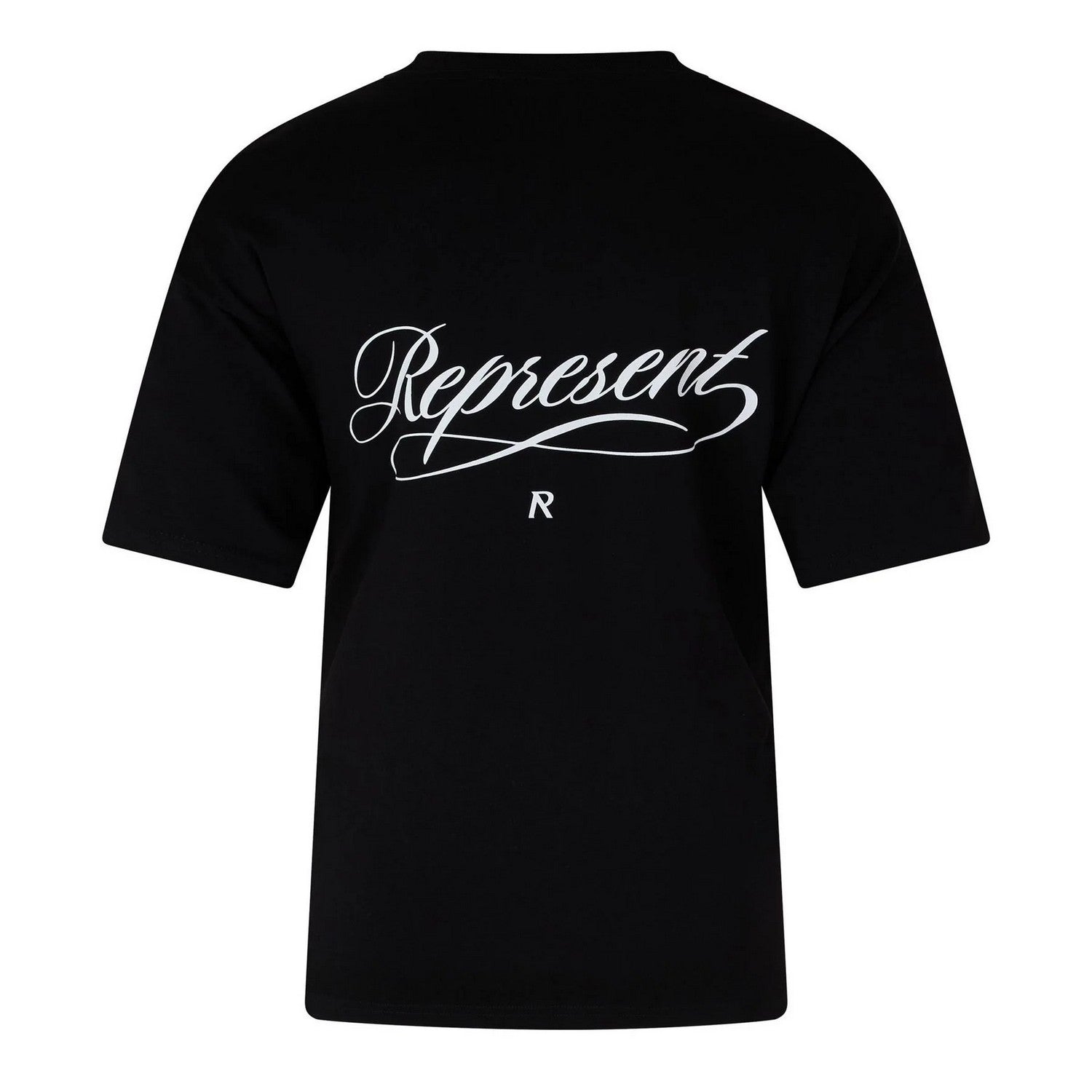 Black - Back - Represent Mens Script Graphic Logo Slub Oversized T-Shirt