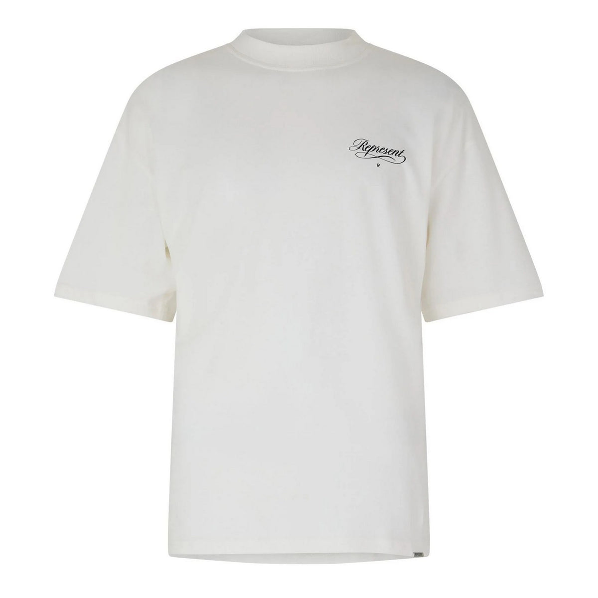 White - Front - Represent Mens Script Graphic Logo Slub Oversized T-Shirt