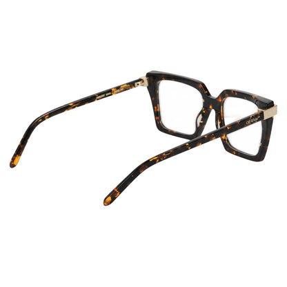 Dark Havana Brown - Back - Off White Unisex Adult Style 8t Square Sunglasses