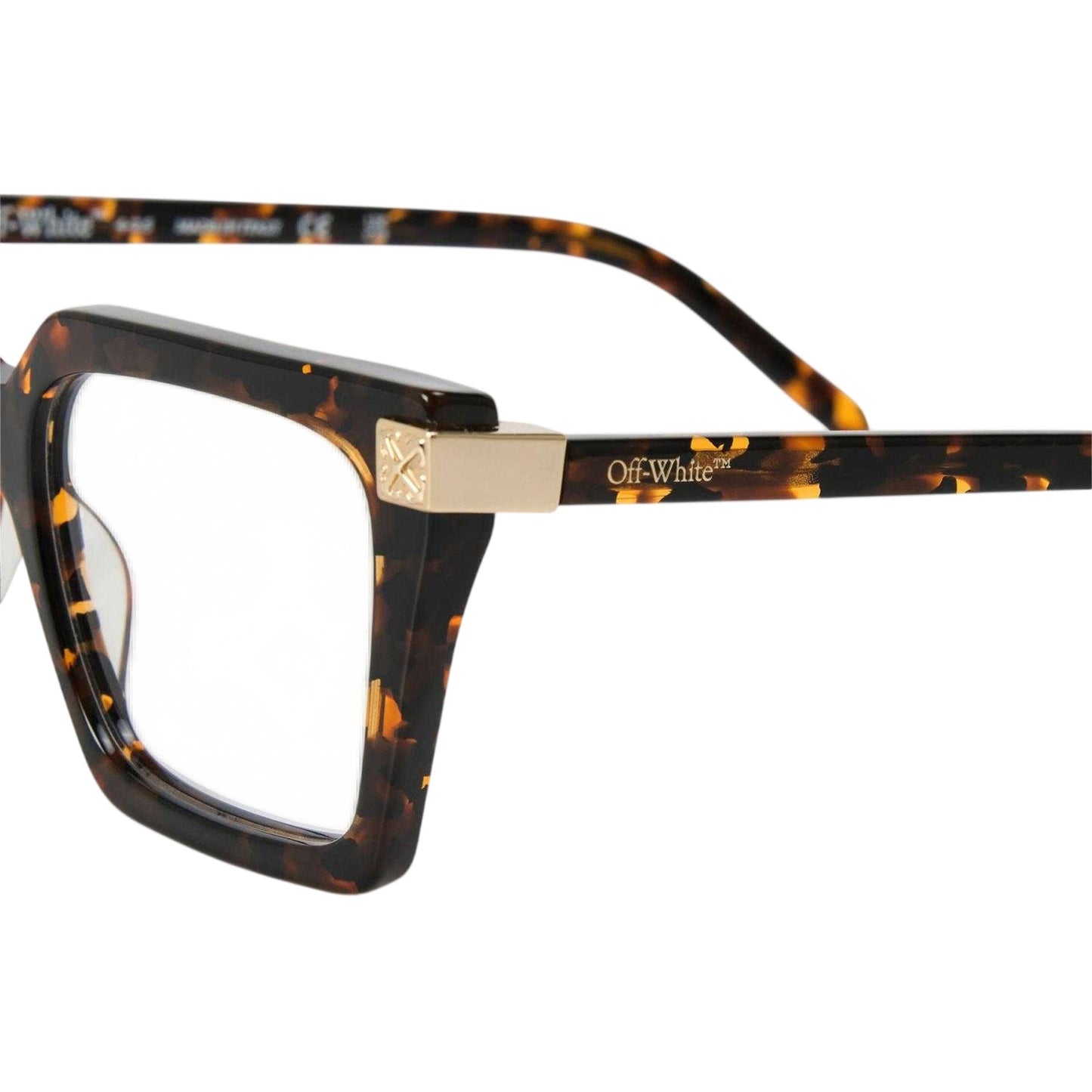 Dark Havana Brown - Side - Off White Unisex Adult Style 8t Square Sunglasses