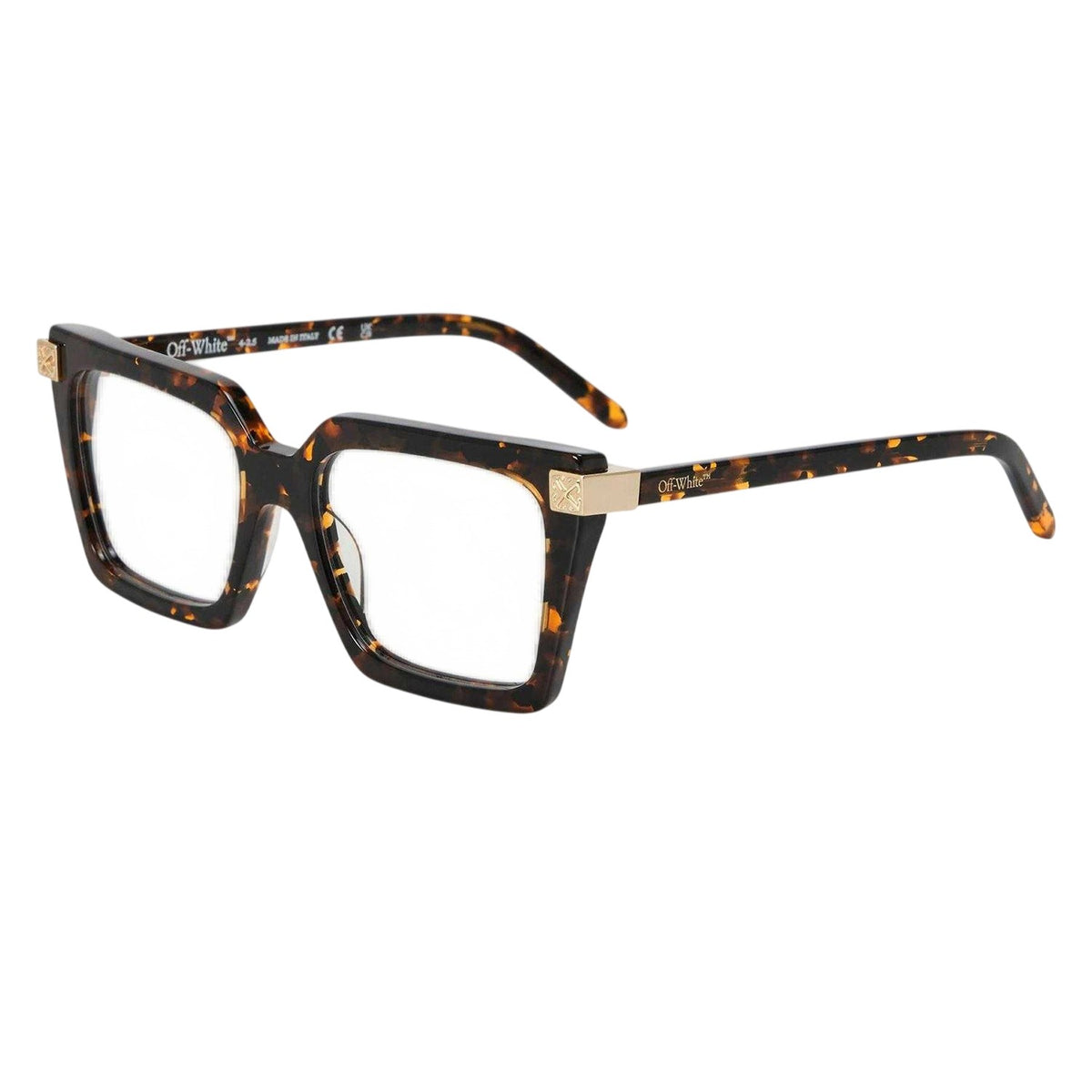 Dark Havana Brown - Front - Off White Unisex Adult Style 8t Square Sunglasses