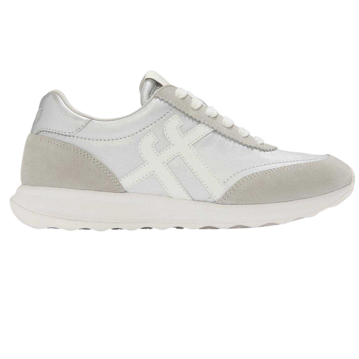Silver - Front - Fit Flop Womens-Ladies Suede Low Cut Trainers