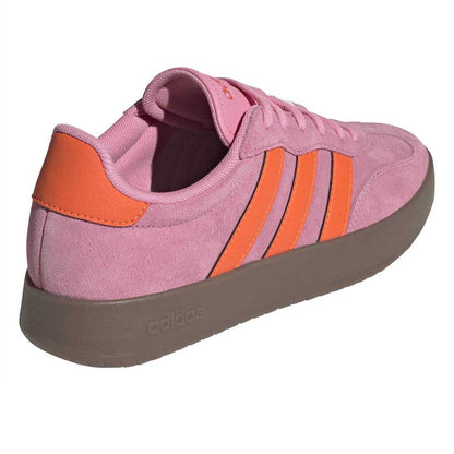 Bliss Pink - Back - Adidas Mens Barreda 3 Stripes Low Platform Trainers