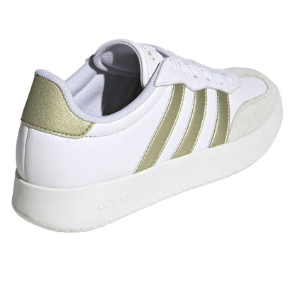 White-Gold - Back - Adidas Mens Barreda 3 Stripes Low Platform Trainers