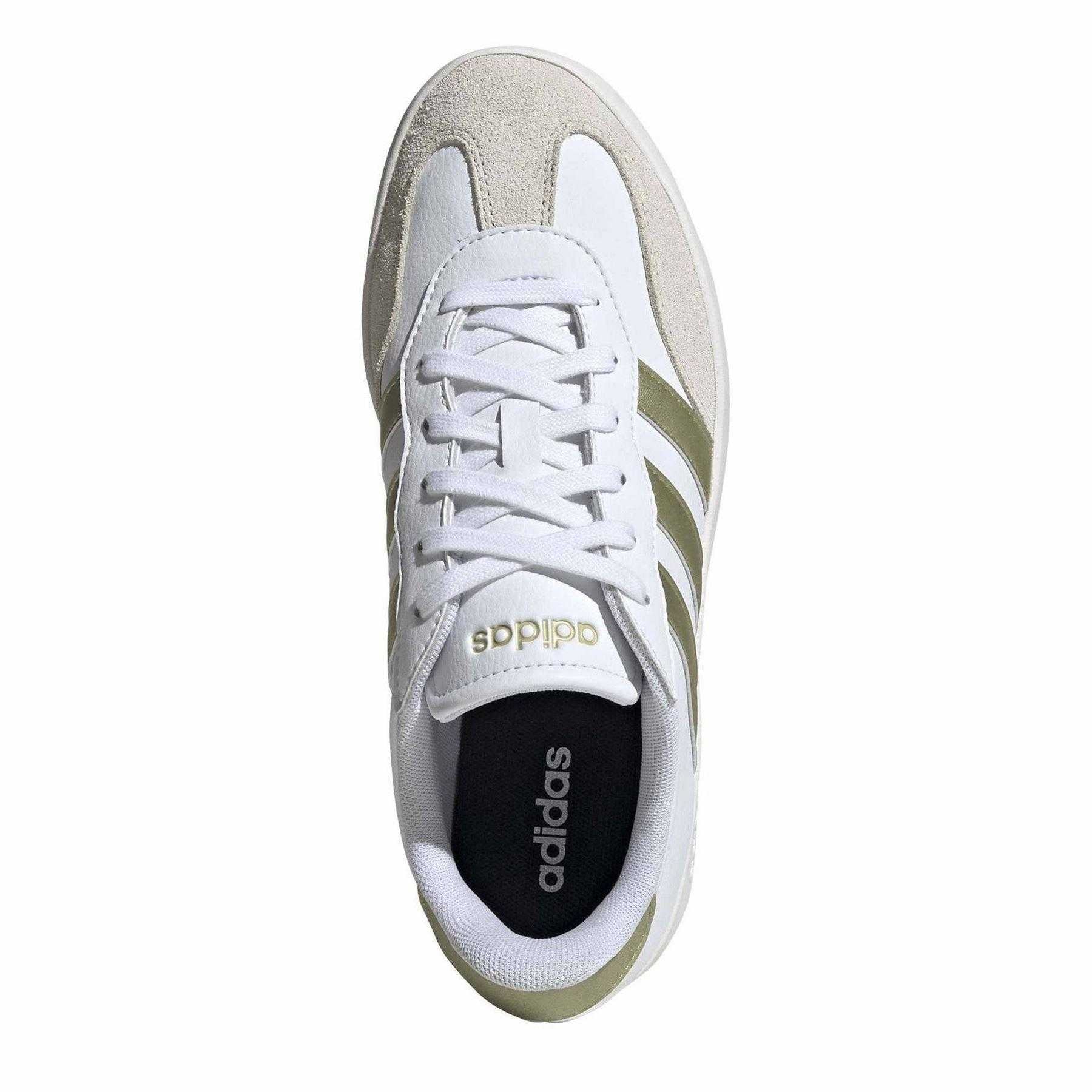 White-Gold - Lifestyle - Adidas Mens Barreda 3 Stripes Low Platform Trainers