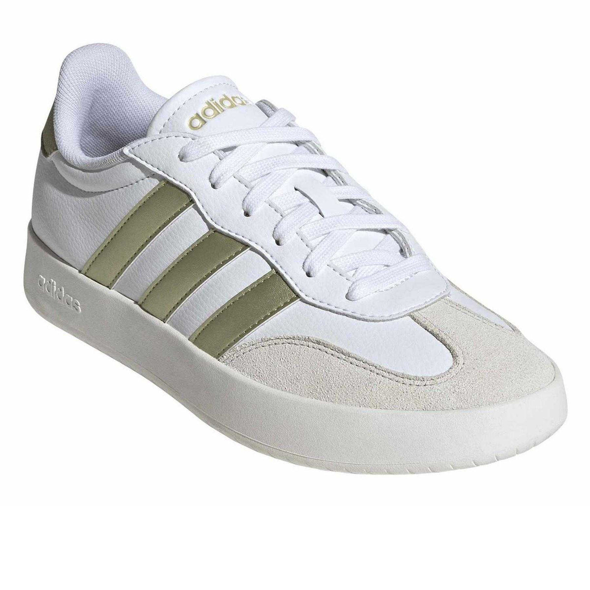 White-Gold - Pack Shot - Adidas Mens Barreda 3 Stripes Low Platform Trainers