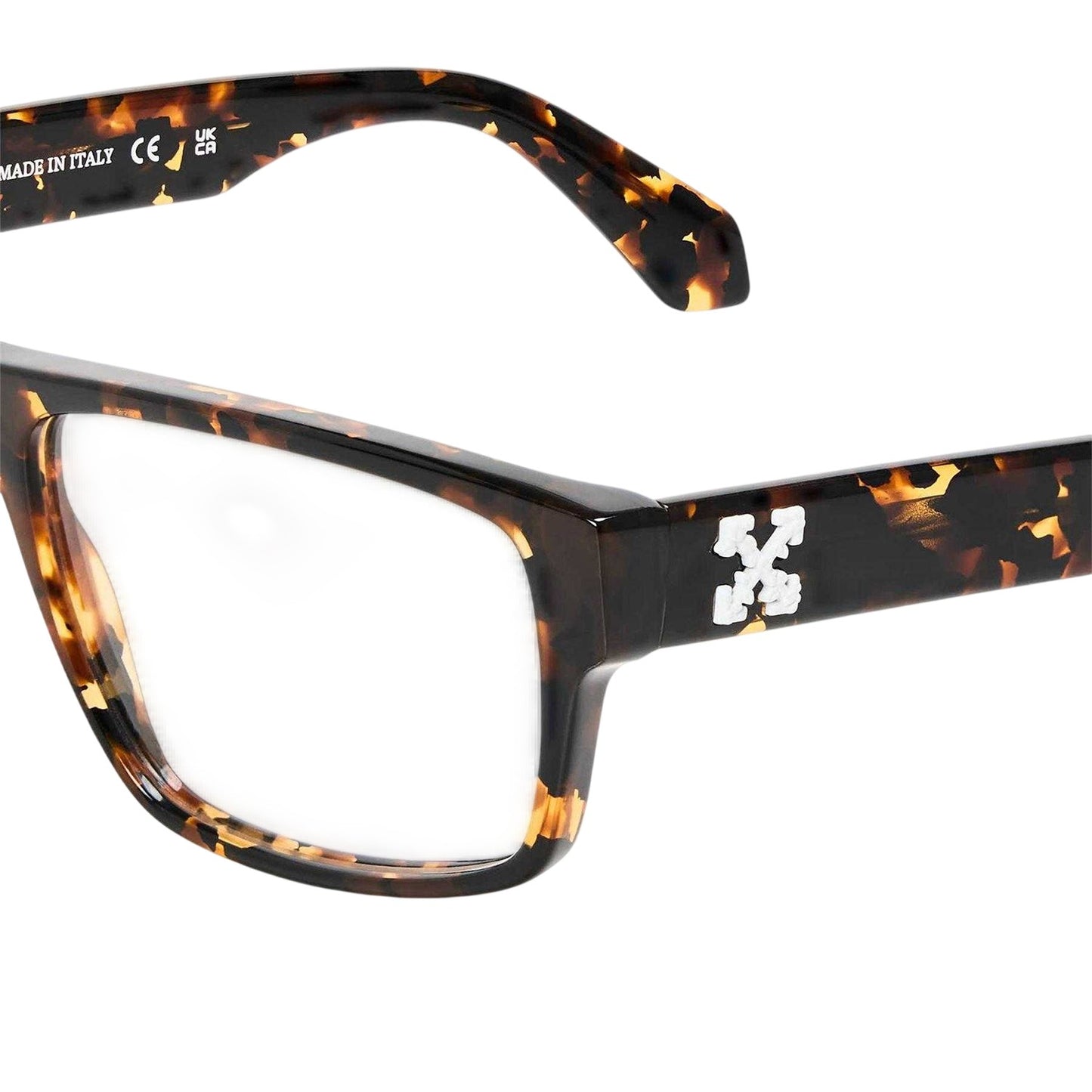 Dark Havana Brown - Side - Off White Style 8p Arrow Logo Sunglasses