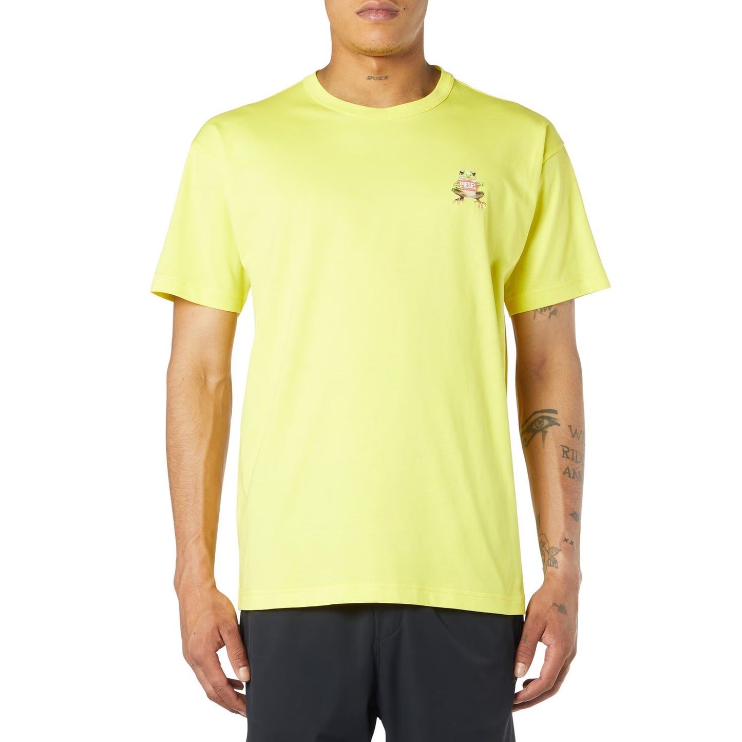 Yellow - Side - Diesel Mens T-Norm Frog T-Shirt