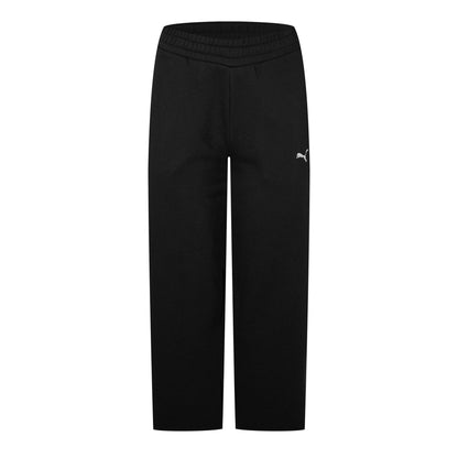 Black - Front - Puma Womens-Ladies Wide Leg Joggers