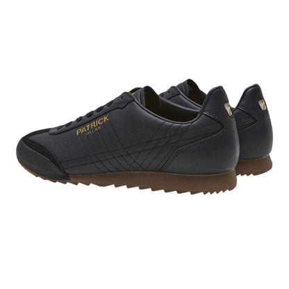 Black - Back - Patrick Mens Villan Leather Trainers
