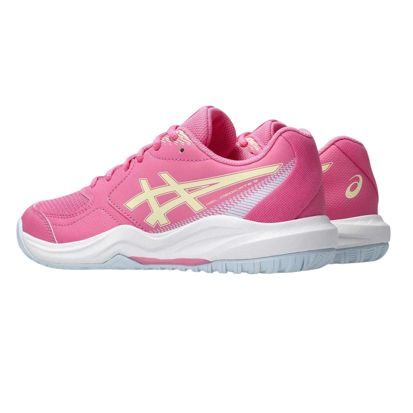 Pink - Back - Asics Childrens-Kids Dedicate 9 Tennis Shoes