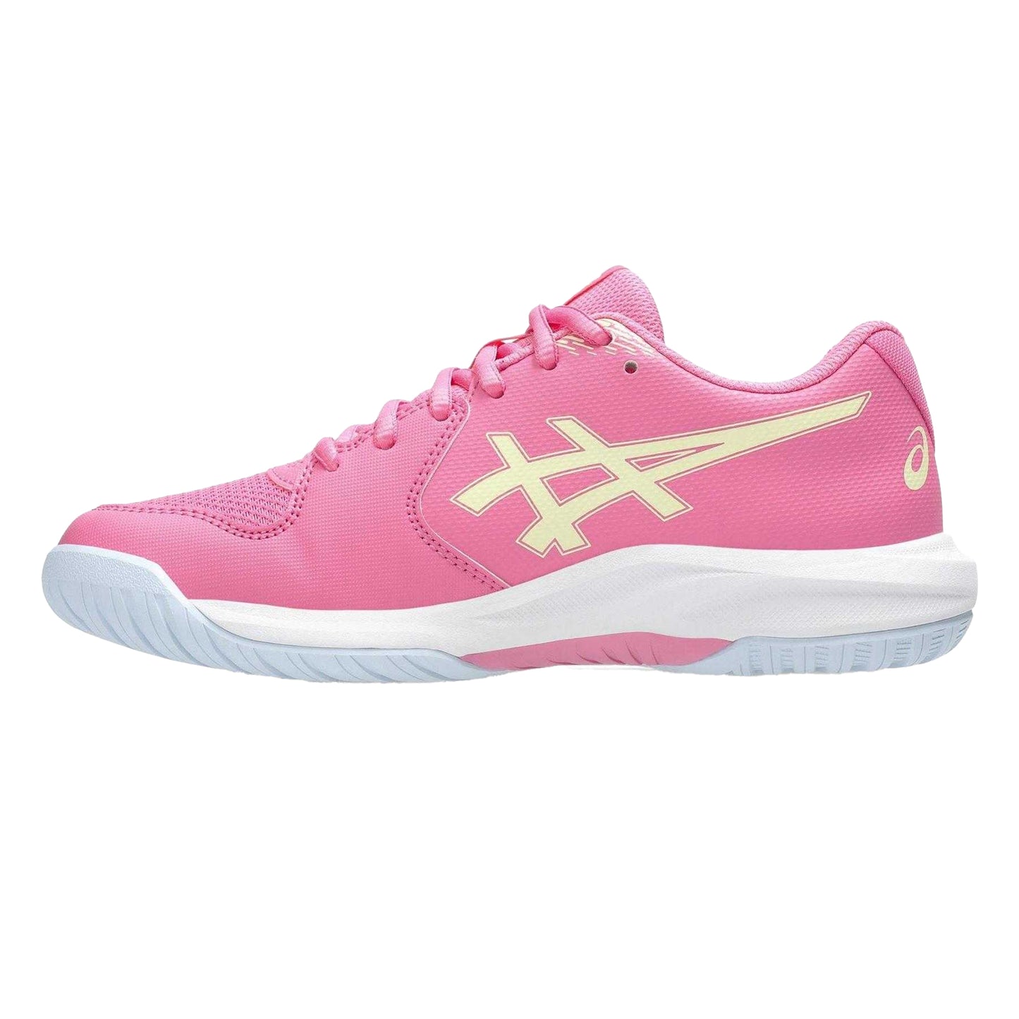Pink - Side - Asics Childrens-Kids Dedicate 9 Tennis Shoes