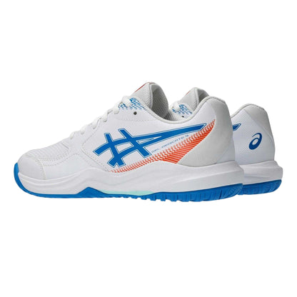 White-Blue - Back - Asics Childrens-Kids Dedicate 9 Tennis Shoes