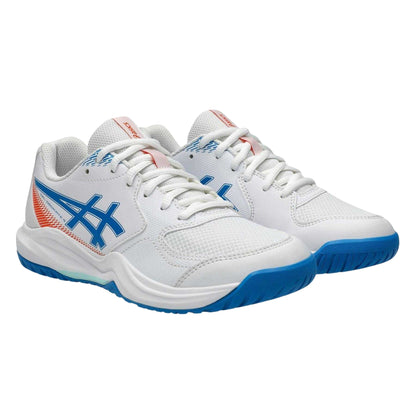 White-Blue - Lifestyle - Asics Childrens-Kids Dedicate 9 Tennis Shoes