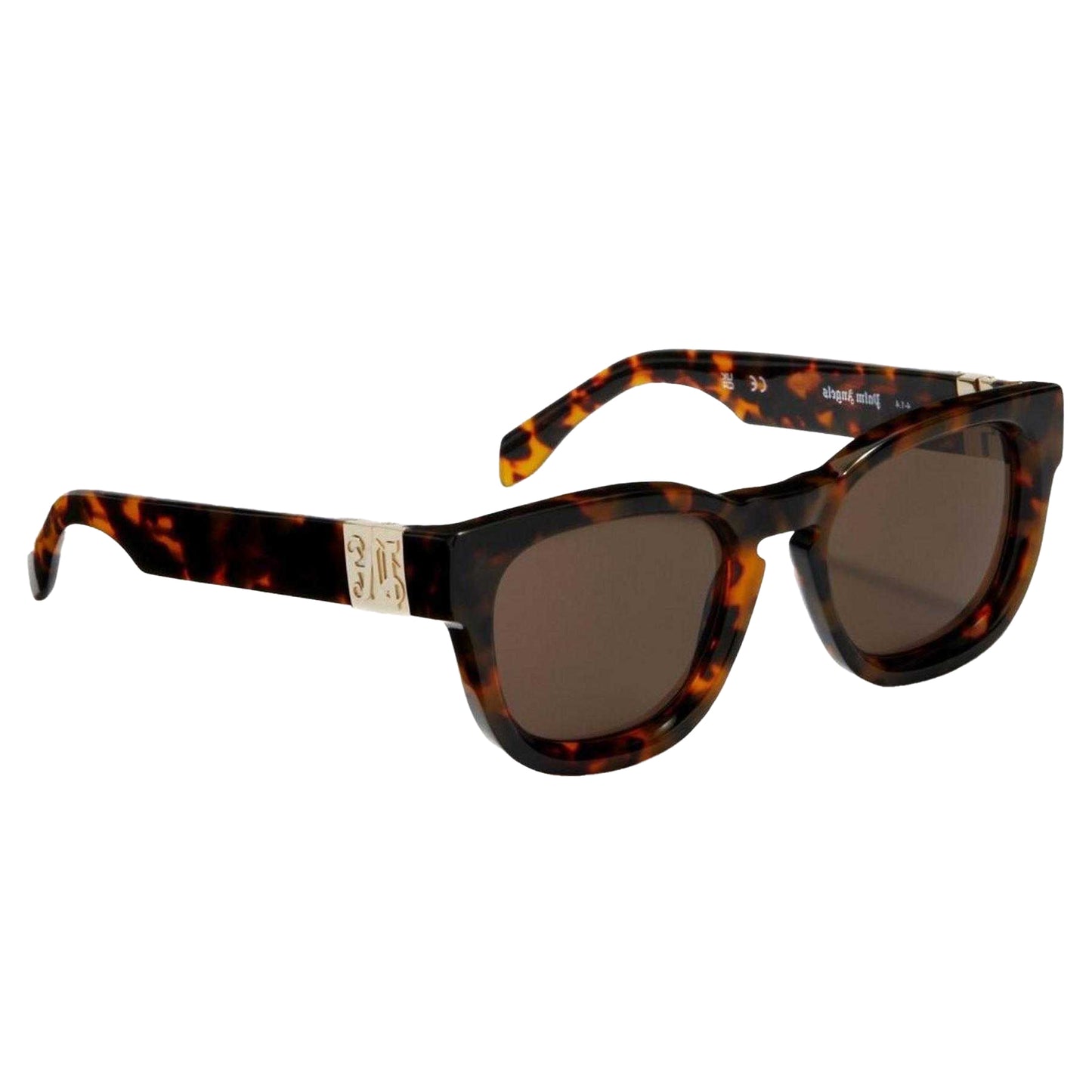 Havana Brown - Side - Palm Angels Mens Riverside Rectangle Sunglasses