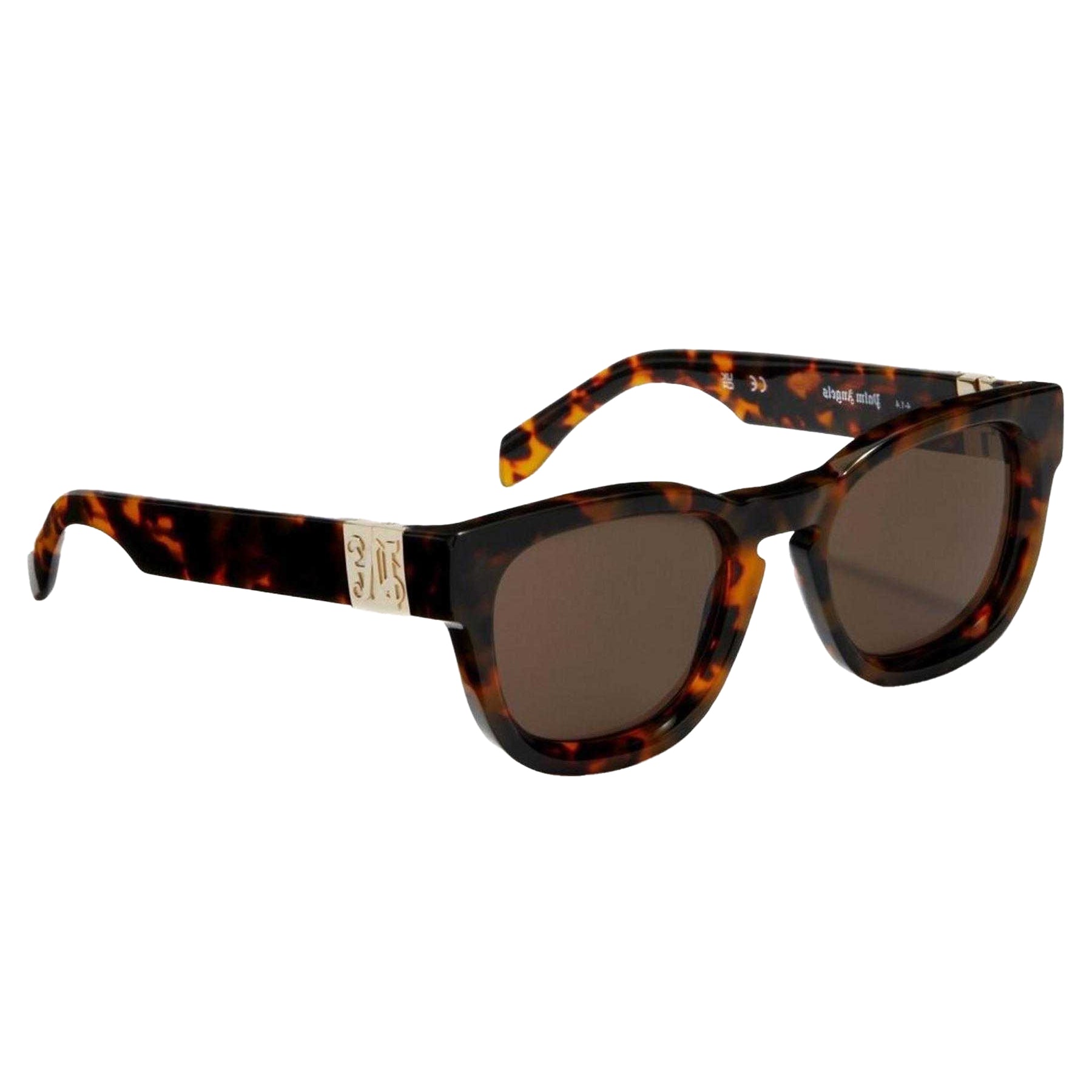 Havana Brown - Side - Palm Angels Mens Riverside Rectangle Sunglasses