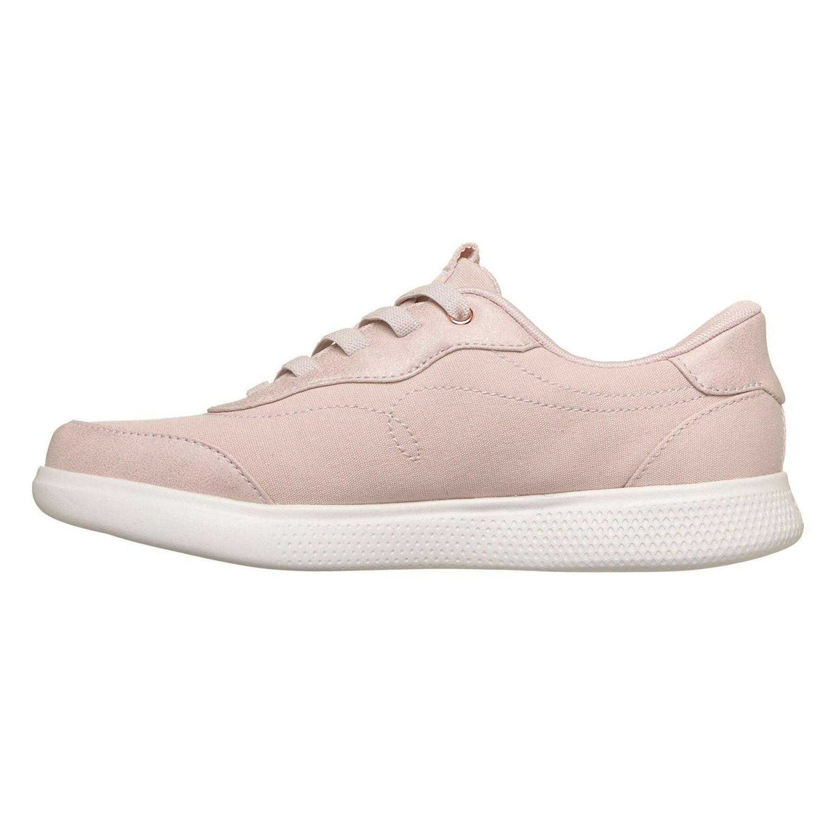 Light Pink - Back - Skechers Womens-Ladies Bobs Skip Suede Casual Shoes