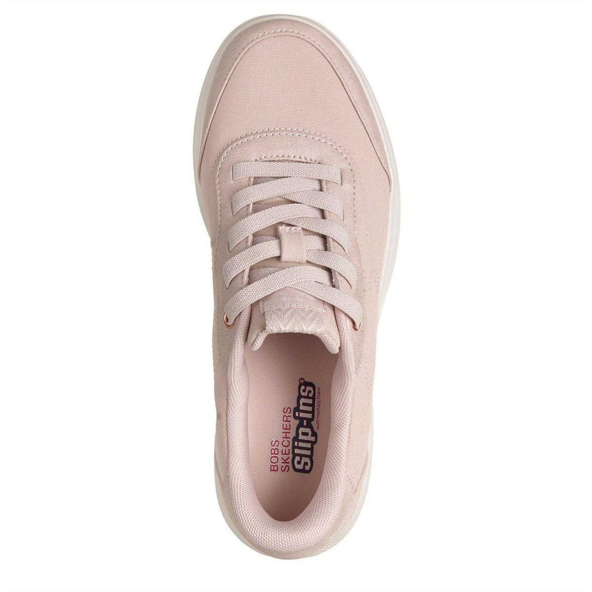 Light Pink - Side - Skechers Womens-Ladies Bobs Skip Suede Casual Shoes