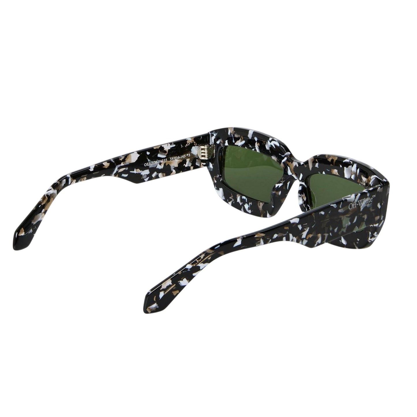 Black-Green - Back - Off White Womens-Ladies Charlotte Marble Effect Sunglasses