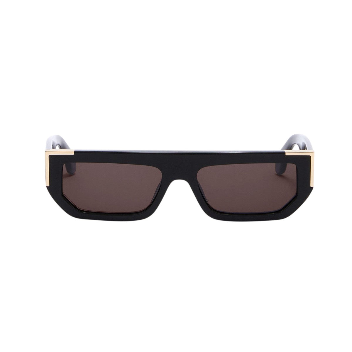 Black-Dark Grey - Back - Palm Angels Mens Rectangular Gold Detail Sunglasses