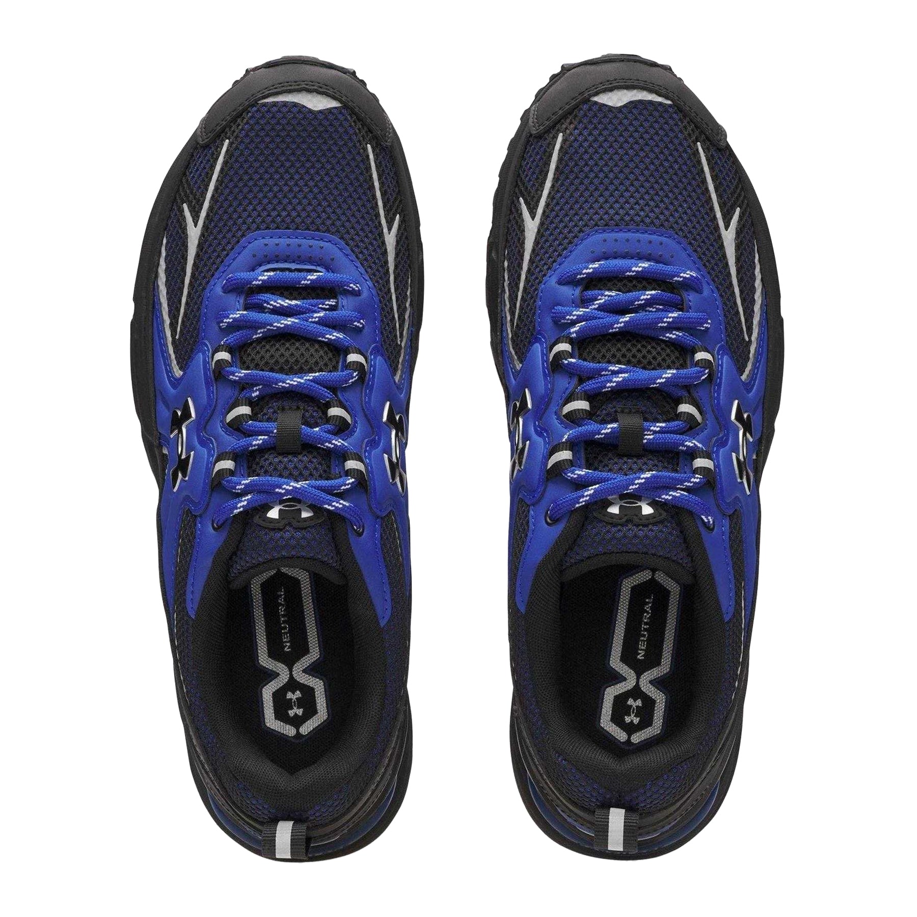 Blue - Side - Under Armour Mens Apparition Tech Mesh Trainers