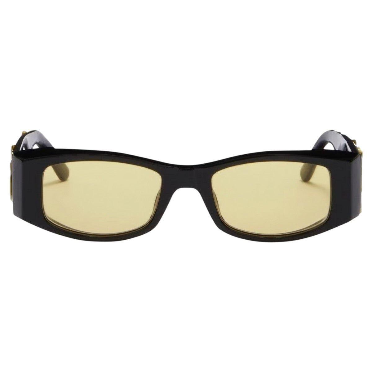 Black-Yellow - Back - Palm Angels Mens Rectangle Sunglasses