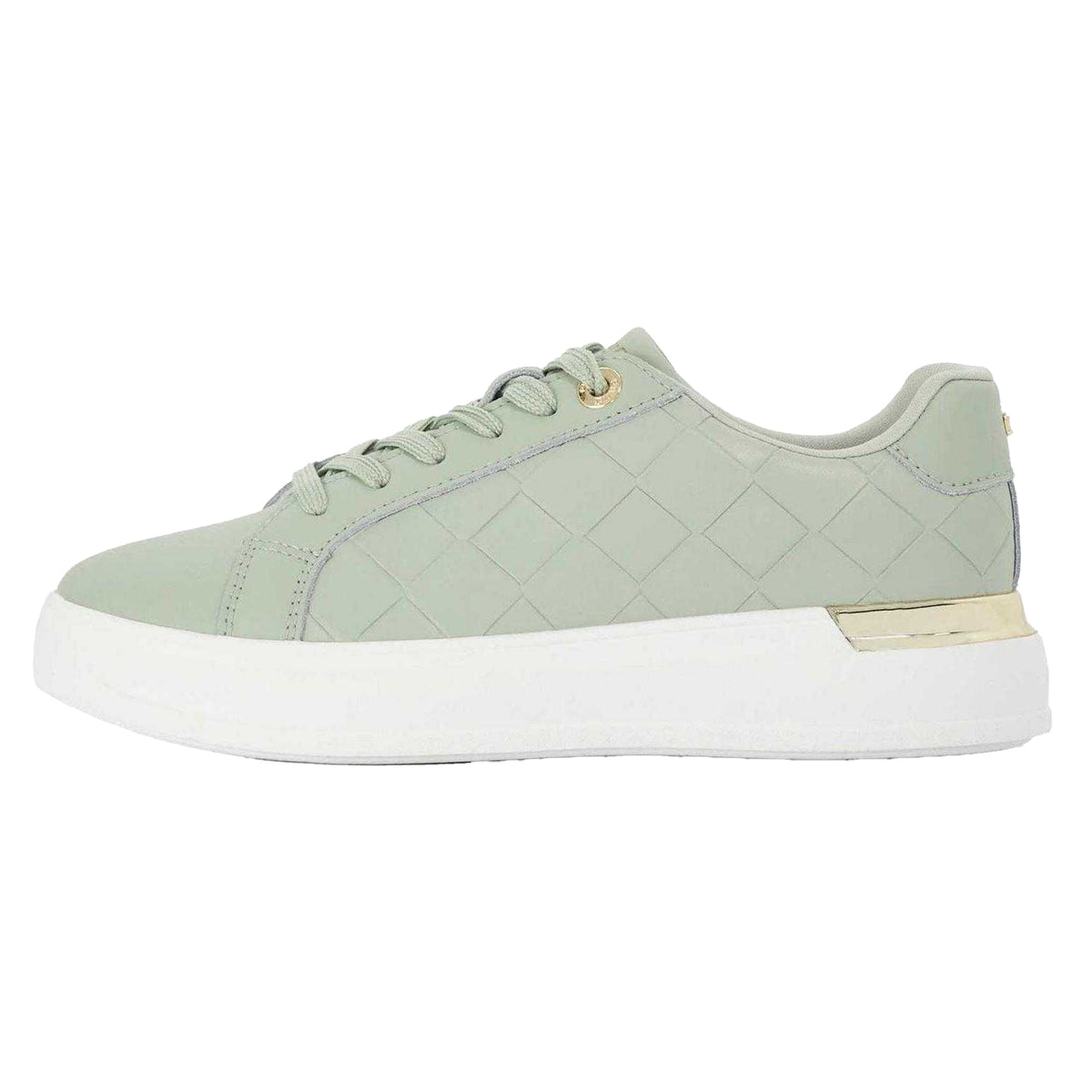 Green - Side - Dune London Womens-Ladies Eave Leather Trainers